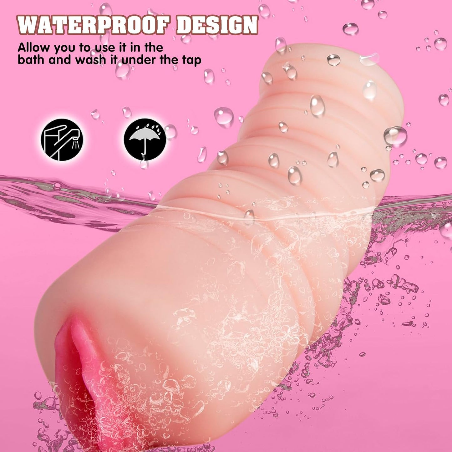 215g Portable Male Masturbator for Beginners, TPE Soft Adult Toy, Reusable Waterproof Pocket Pussy, Skin-Friendly Discreet Pleasure Toy for Men, Flesh