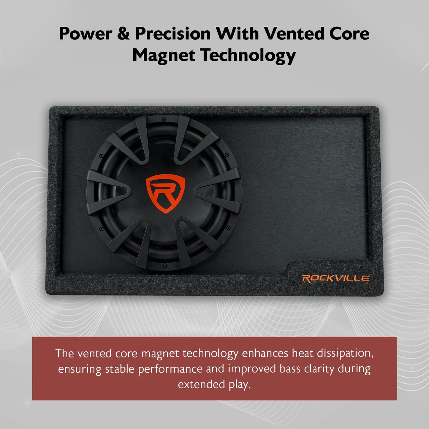 Rockville RVS12A 1400W Peak / 350W RMS 12" Slim Vented Powered Car Subwoofer Enclosure, 4-Ohm, Remote Bass Knob, Subsonic Filter, MDF Build, for Car Audio