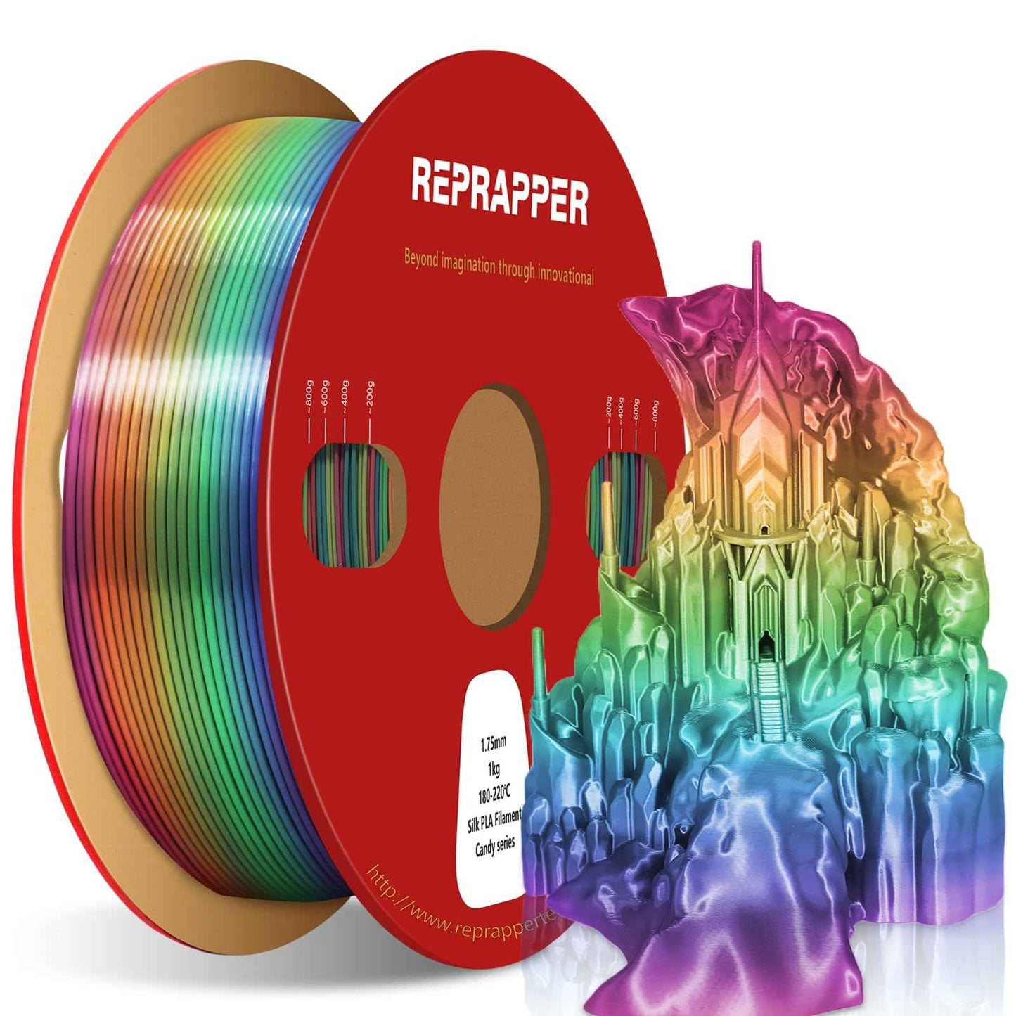 RepRapper PLA Filament Glow Dual PLA Filament 1KG for FDM 3D Printer