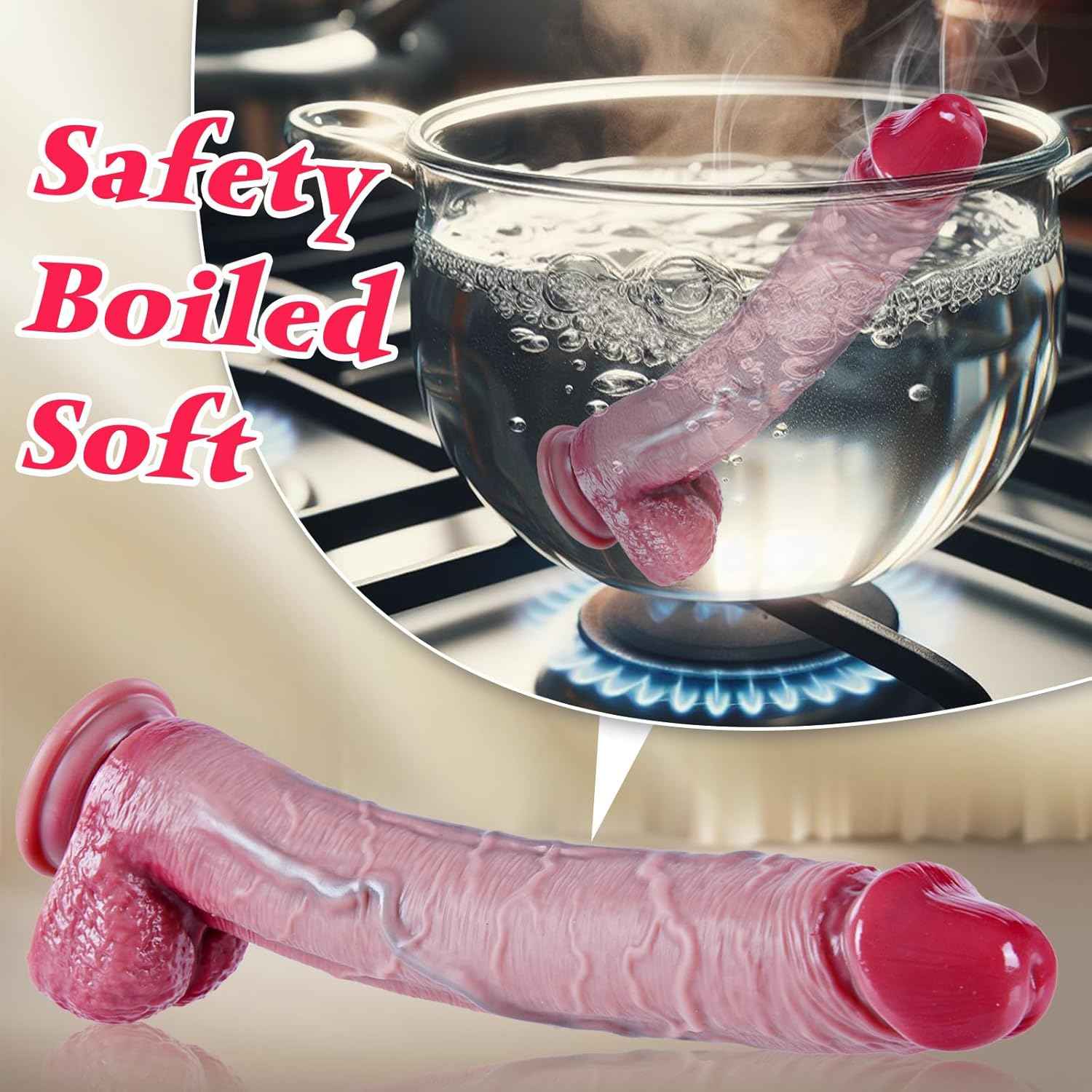 Hainuo 9 Inch Realistic Silicone Dildo with Suction Cup