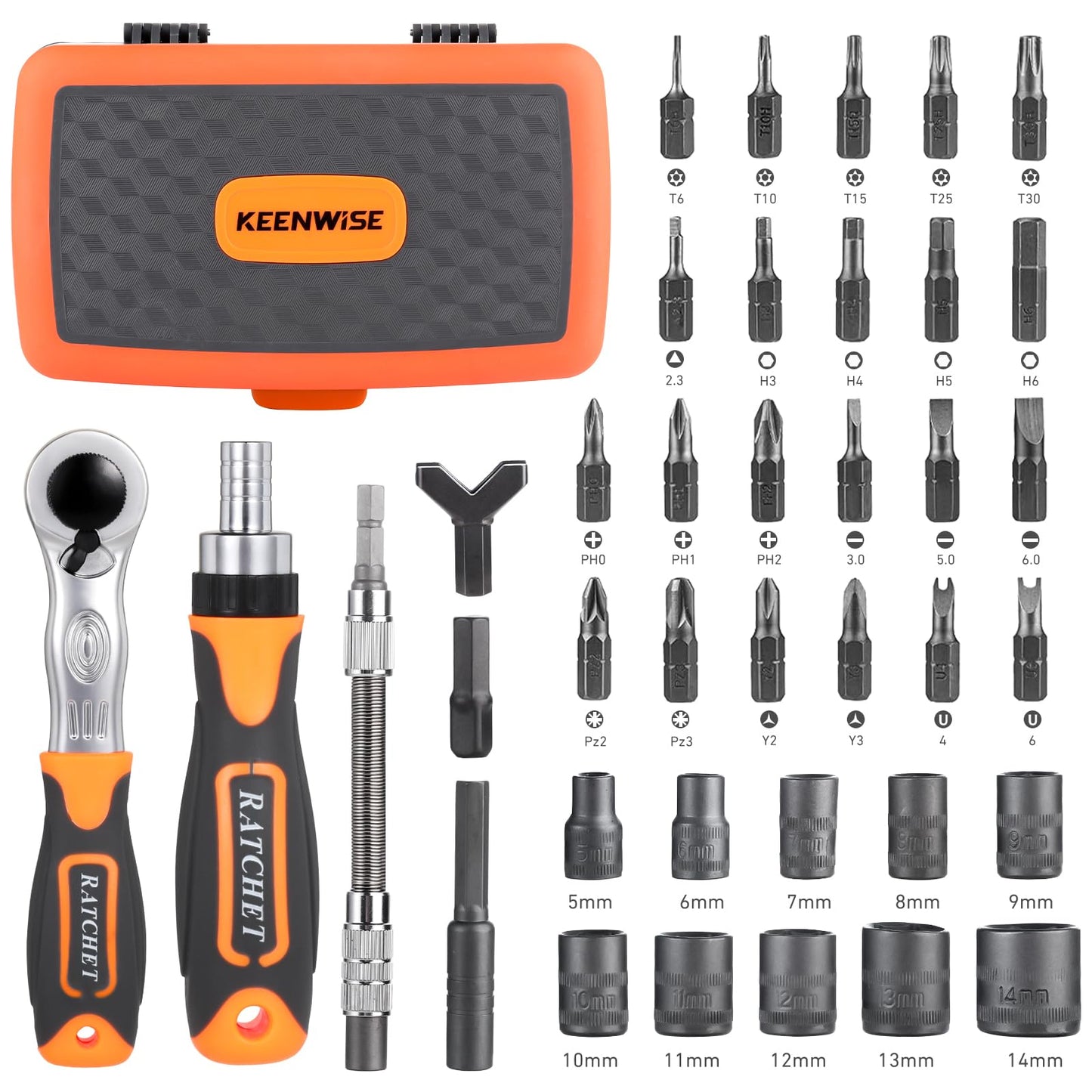 Ratcheting Screwdriver Set: KeenWise 38-in-1 Ratchet Screwdriver Tools Versatile Magnetic Tools for Mechanics and DIY Enthusiasts
