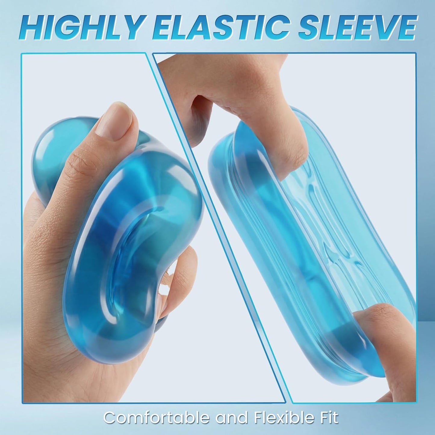 Male Masturbator Sex Toys for Men, 2 Pcs Pocket Pussy Male Masturbator Stroker, Reusable Penis Training with 3D Spiral Tunnel Realistic Texture, Open Ended Masturbation Cup Adult Sex Toys Blue&Red