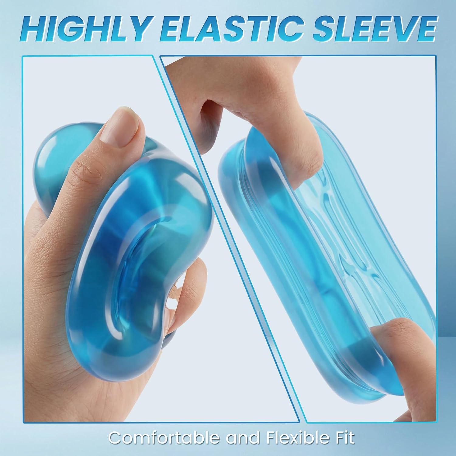 Male Masturbator Sex Toys for Men, 2 Pcs Pocket Pussy Male Masturbator Stroker, Reusable Penis Training with 3D Spiral Tunnel Realistic Texture, Open Ended Masturbation Cup Adult Sex Toys Blue&Red