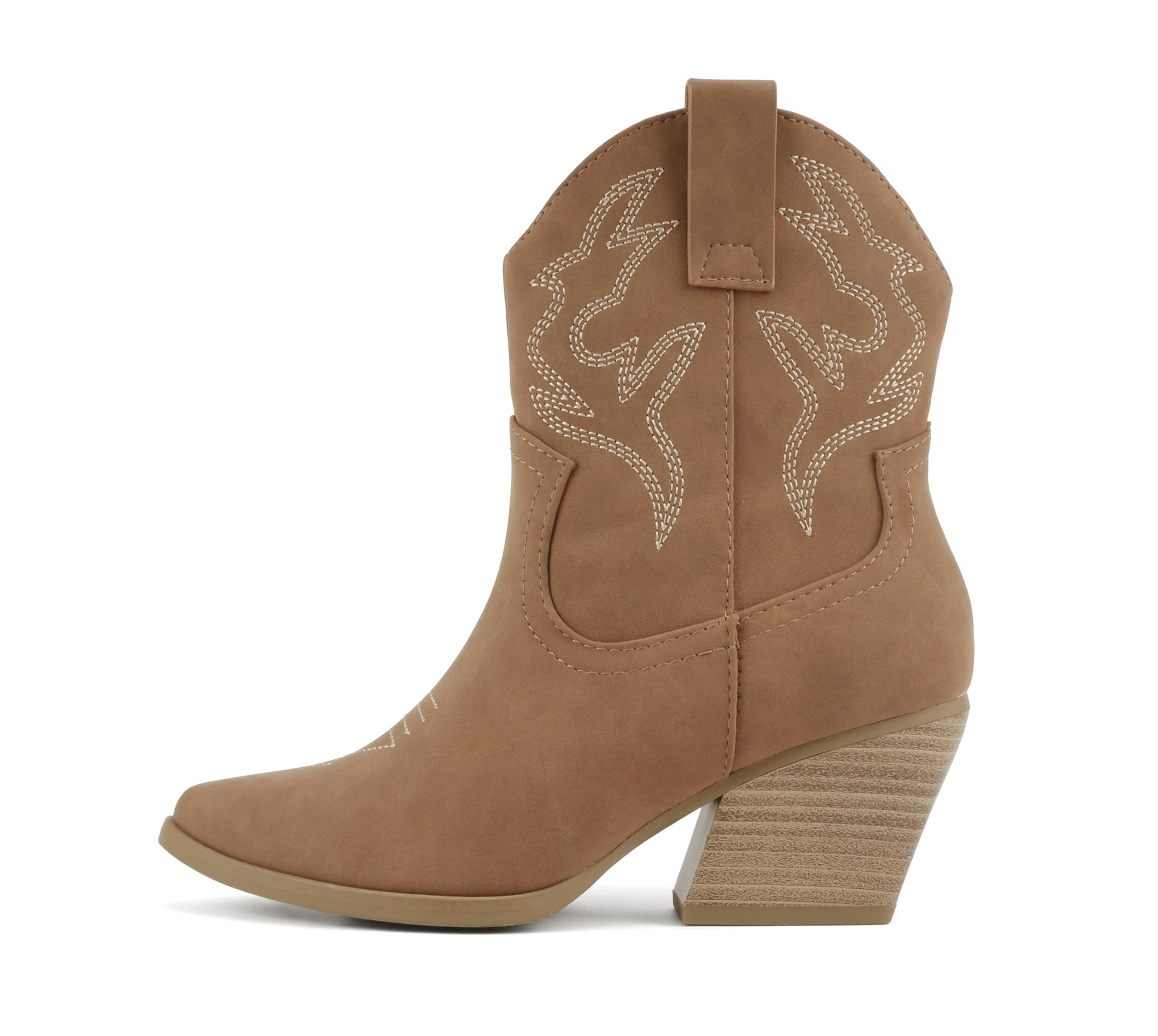 Soda “BLAZING” ~ Women Western Bootie Pointe Toe with Low Heel (Wide Fit Available)