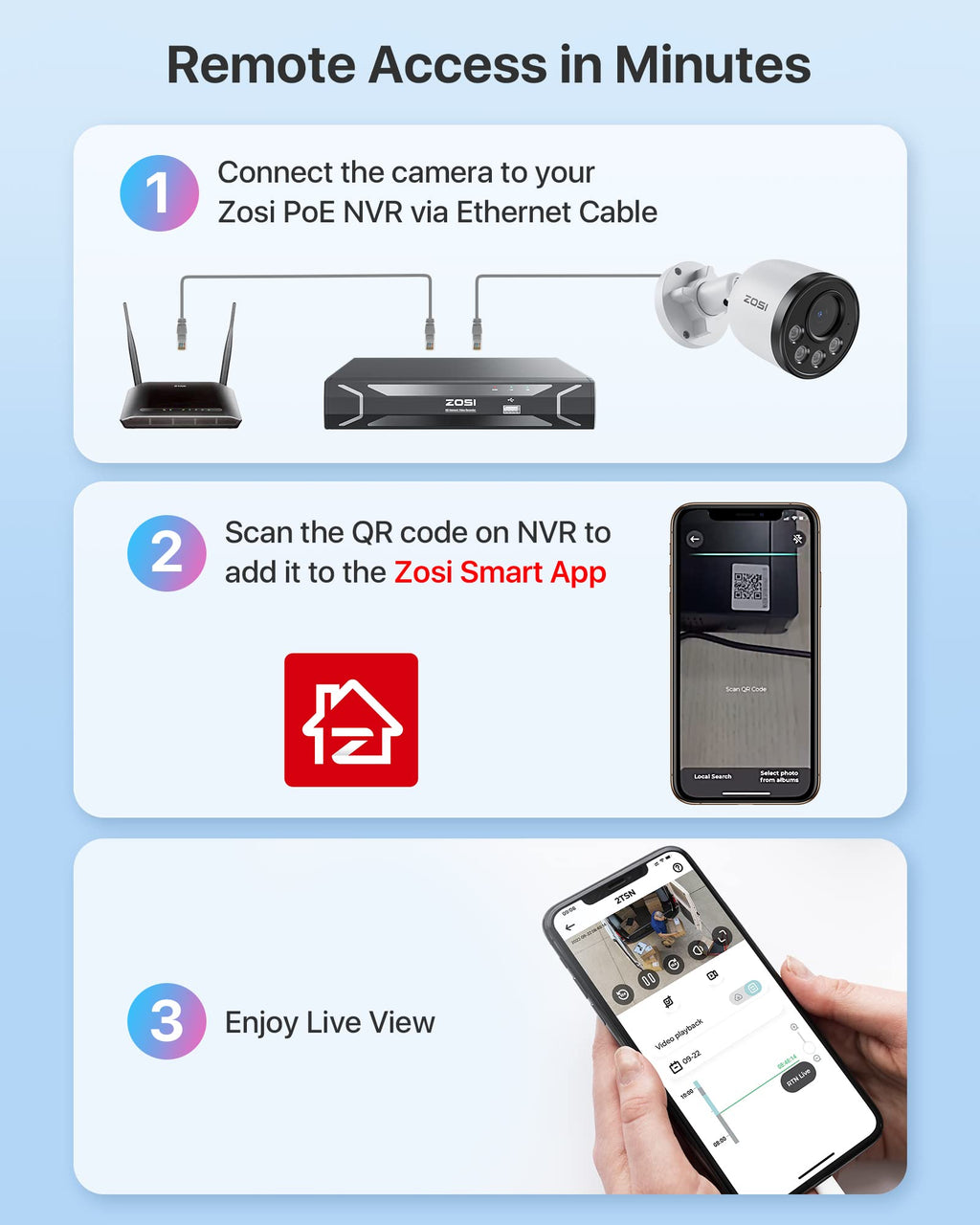 ZOSI 4K PoE Security Camera System, 8MP Indoor Outdoor Wired Cameras with Audio, Smart Person Vehicle Detection, Night Vision, for Home 24/7 Recording