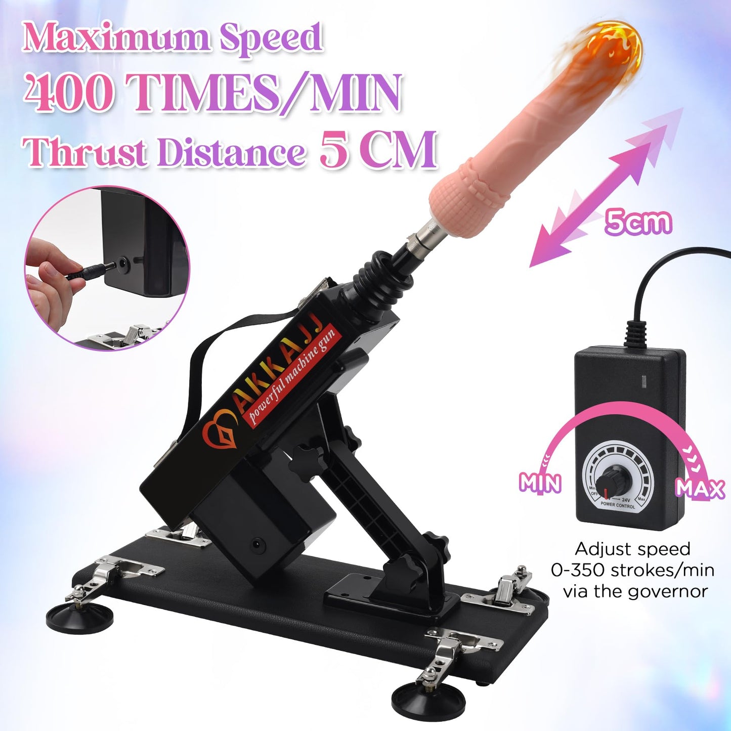 AKKAJJ Larger Motor Sex Machine with a Special Heatable Dildo Automatic Thrusting Machine with Male Masturbation Cup Sex Toys for Women and Men Black