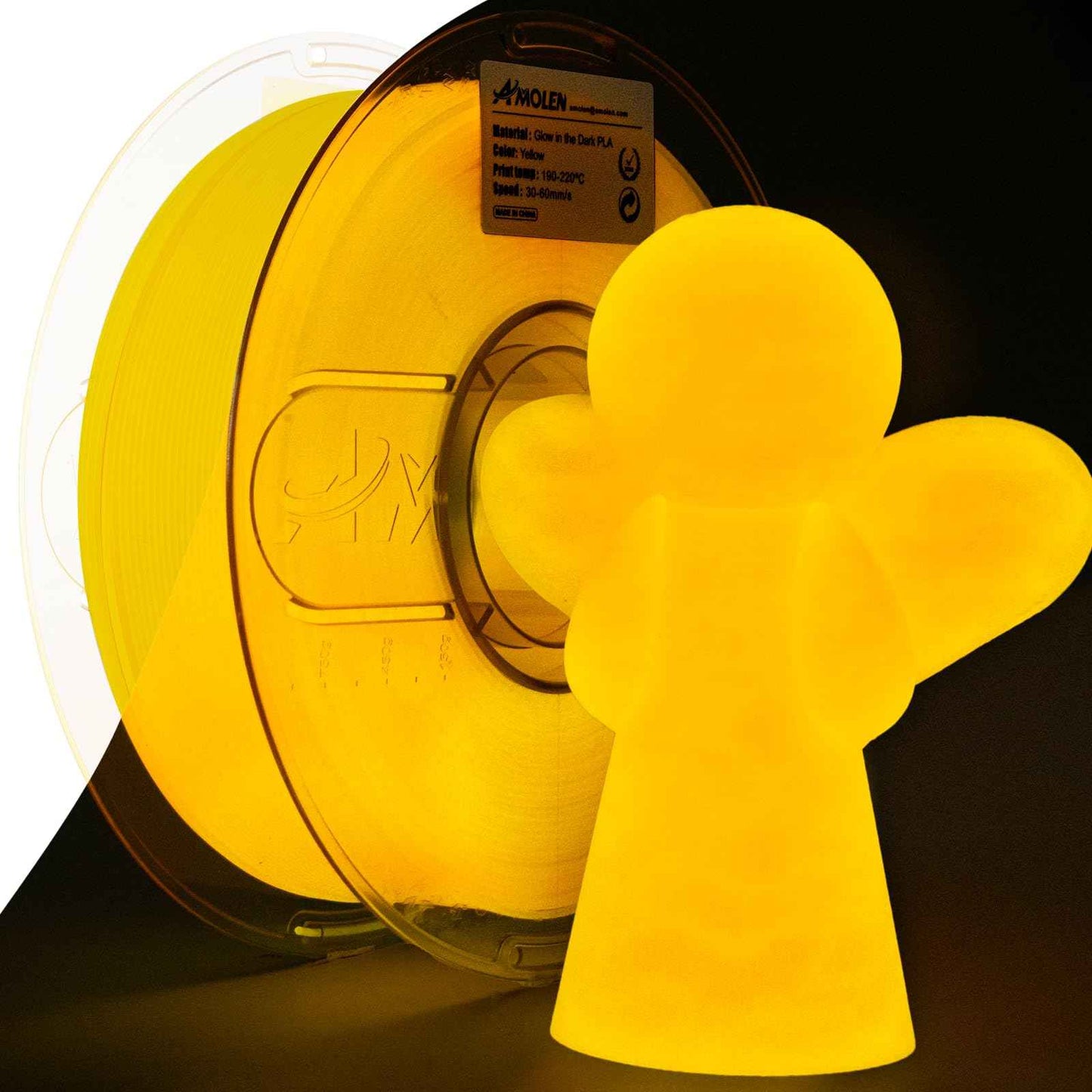 AMOLEN Glow in The Dark PLA Filament, 1.75mm PLA 3D Printer Filament