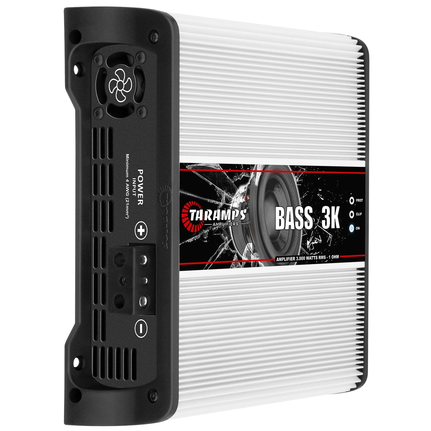 Taramps BASS 3k 1 Ohm 1 Channel Mosfet Amplifier 3000 Watts RMS, Monoblock, Subsonic Filter, Low Pass Crossover, Bass Boost, RCA, Class D, Car Audio System, Great for Subwoofers, Max Power