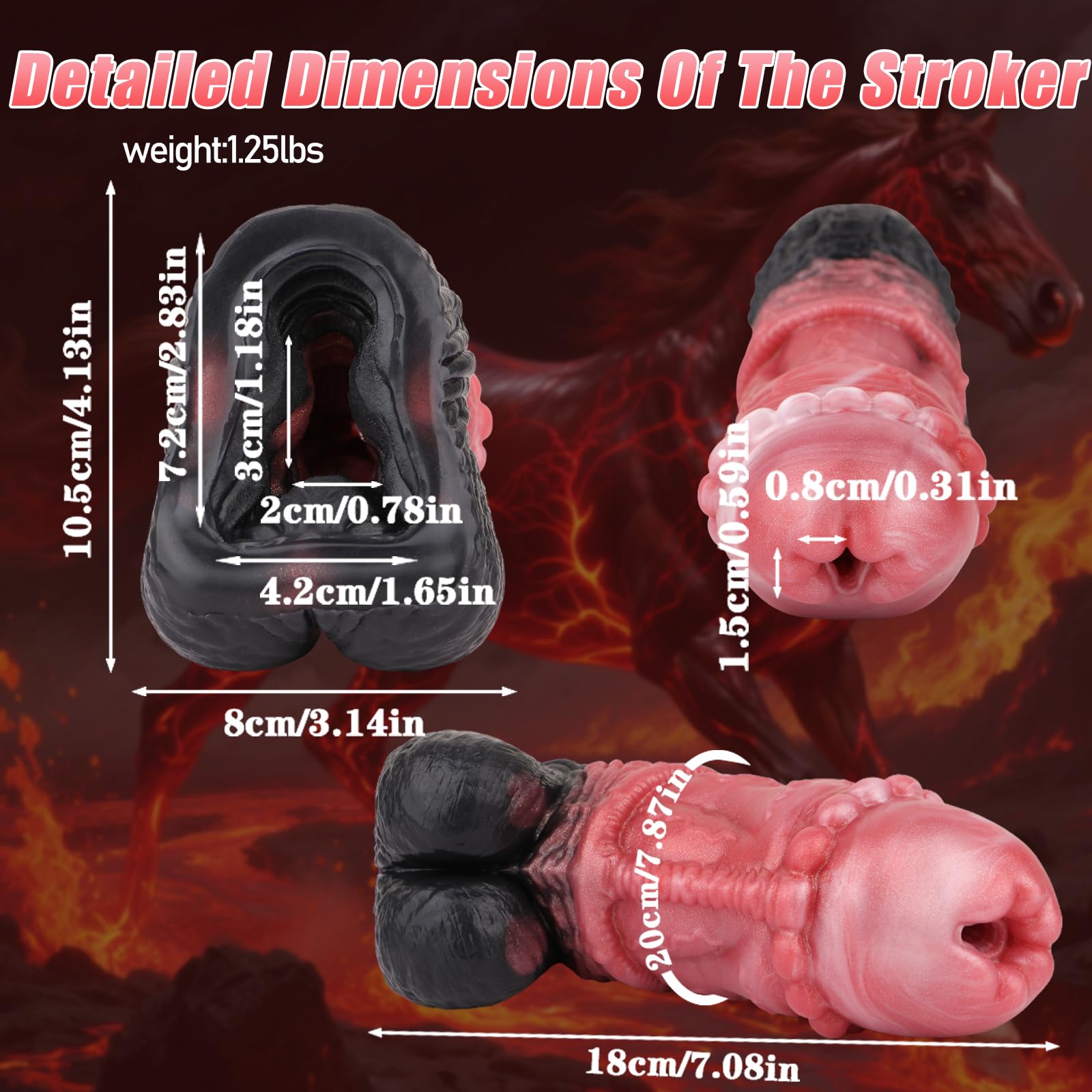 Fantasy Masturbator Monster Penis Sleeve Animal Sex Toy for Men,Masturbator Cup Horse Dildos Design Penis Masturbator,Stroker with Lifelike Textured Horse Sex Toy for Men Gay