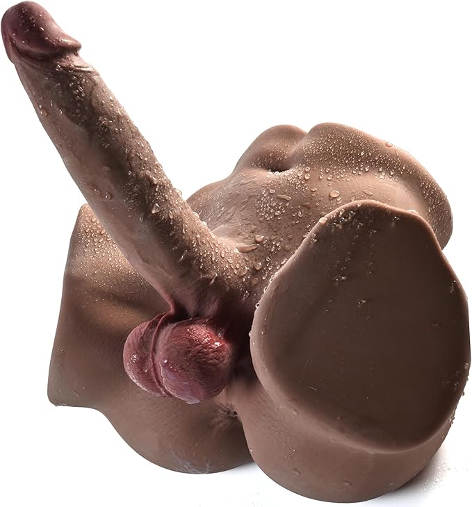 Asiuvnm Male Torso Sex Doll 7.2in Realistic Dildo 9lb Black