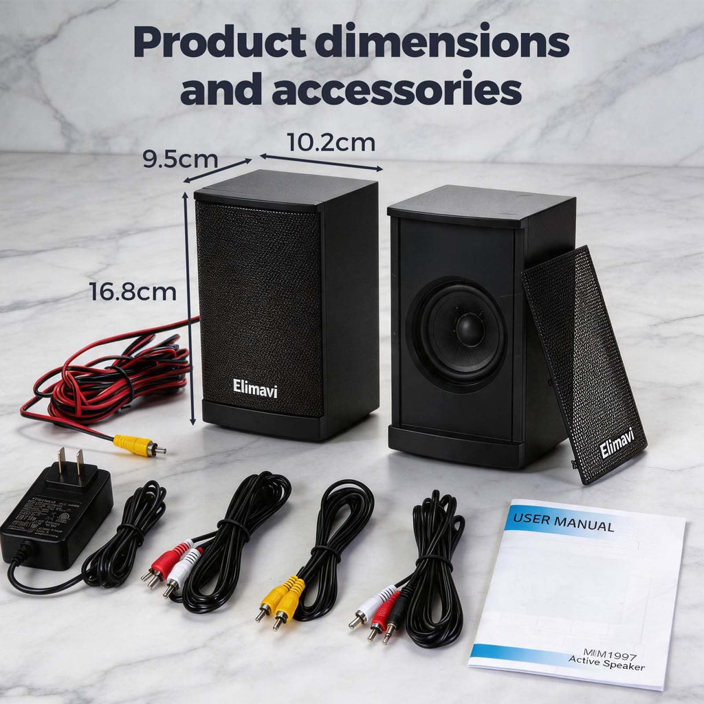 Elimavi 5.1 Surround Sound Systems Home Theater System, Wired Surround Sound Speaker System with 6.5" Subwoofer, Bluetooth 5.3 Audio System for TV Living Room, RCA Coaxial Optical Input, Metal Mesh