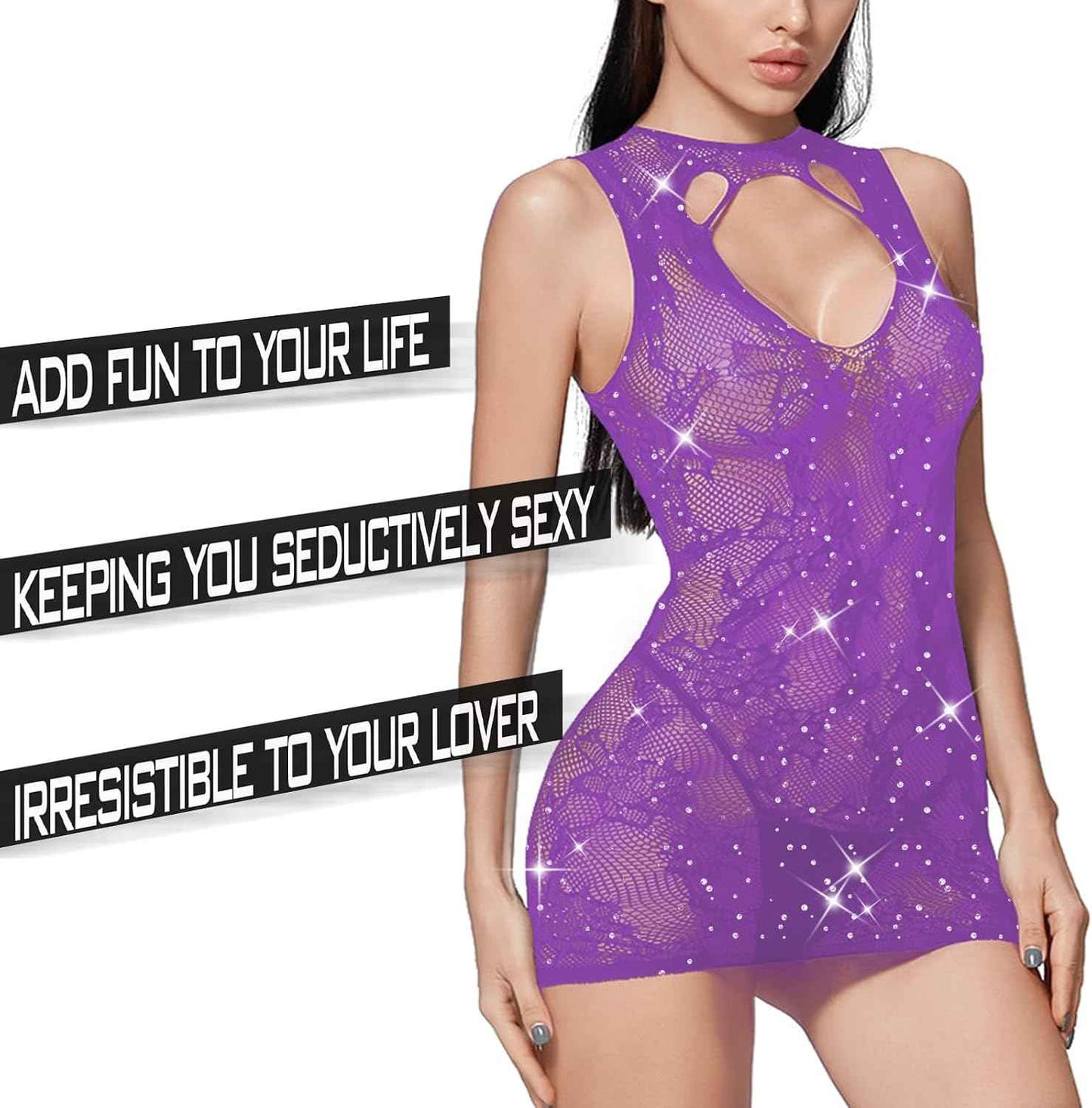 Famstar Sexy Lingerie for Women Naughty Fishnet Lingerie Set Bodysuit Outfits Teddy Babydoll Erotic Mesh Women’s Outfits