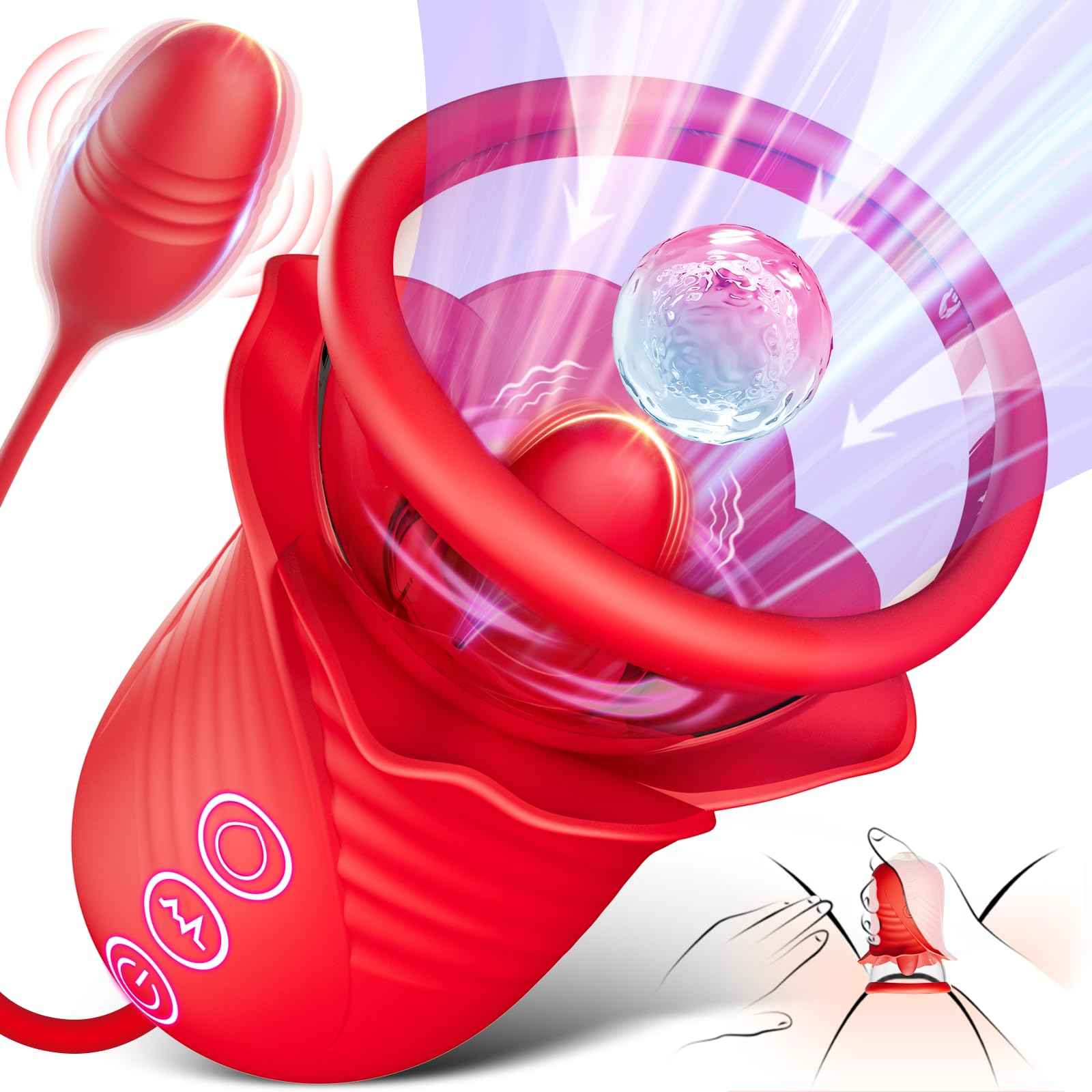 Women Sex Toy Sucking Vibrators - Clitoris Vagina Pussy Pump Tongue Vibrators for Women Quick Sexual Pleasure, 5 & 10 Modes, Female Couple Sex Toy & Games