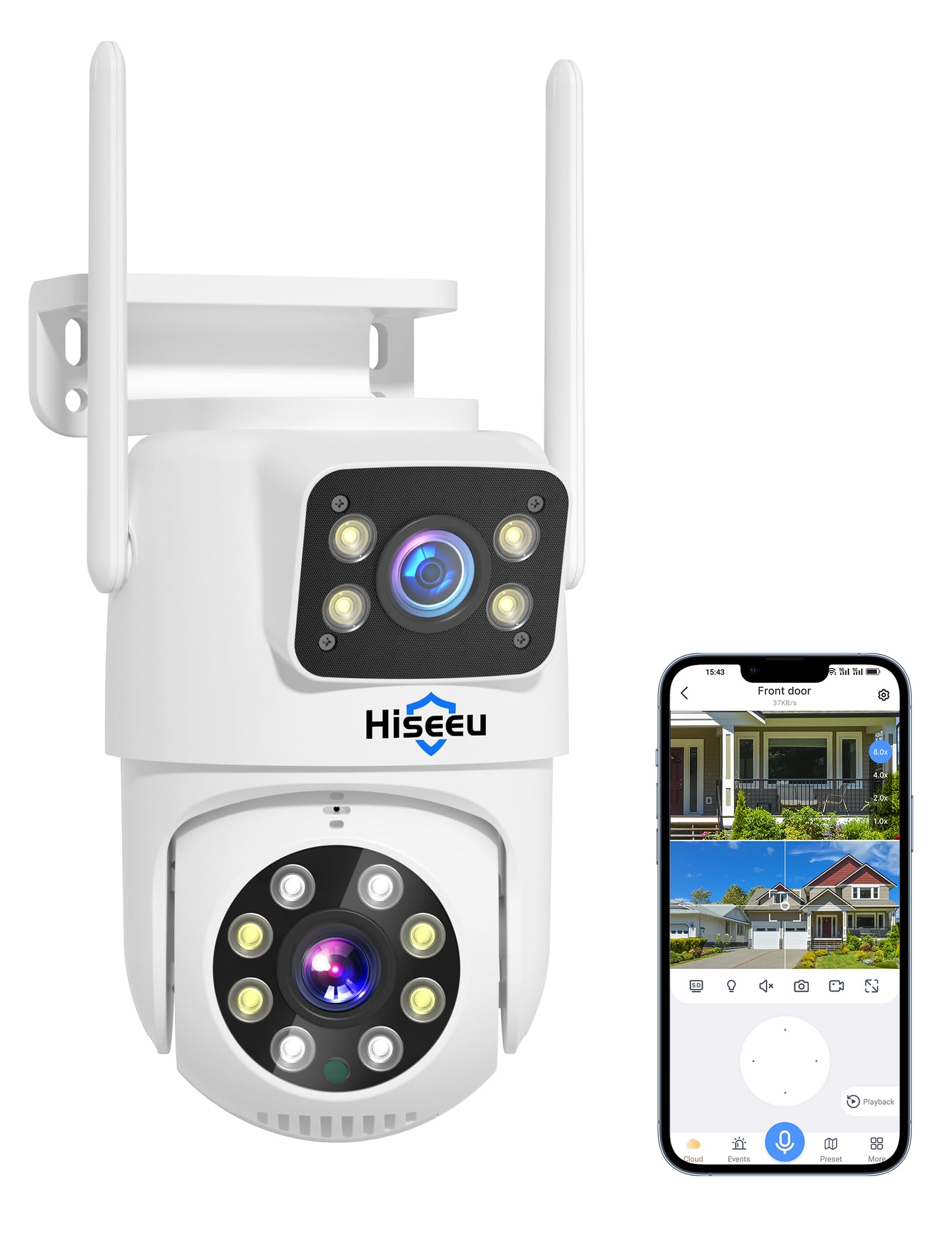 Hiseeu Wireless Security Camera System, 5G/2.4G WiFi,Dual Lens View