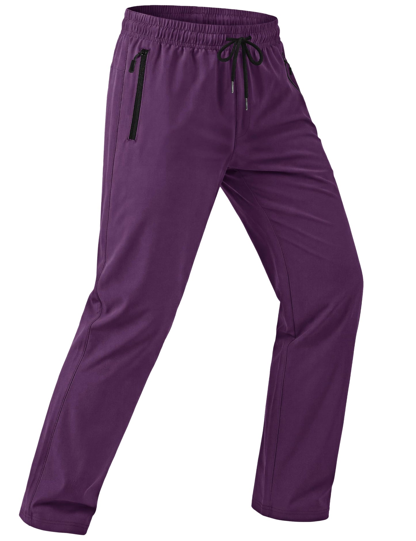 MAGCOMSEN Mens Hiking Pants Lightweight Quick Dry Workout Athletic Jogger with Zipper Pockets Golf Running Gym