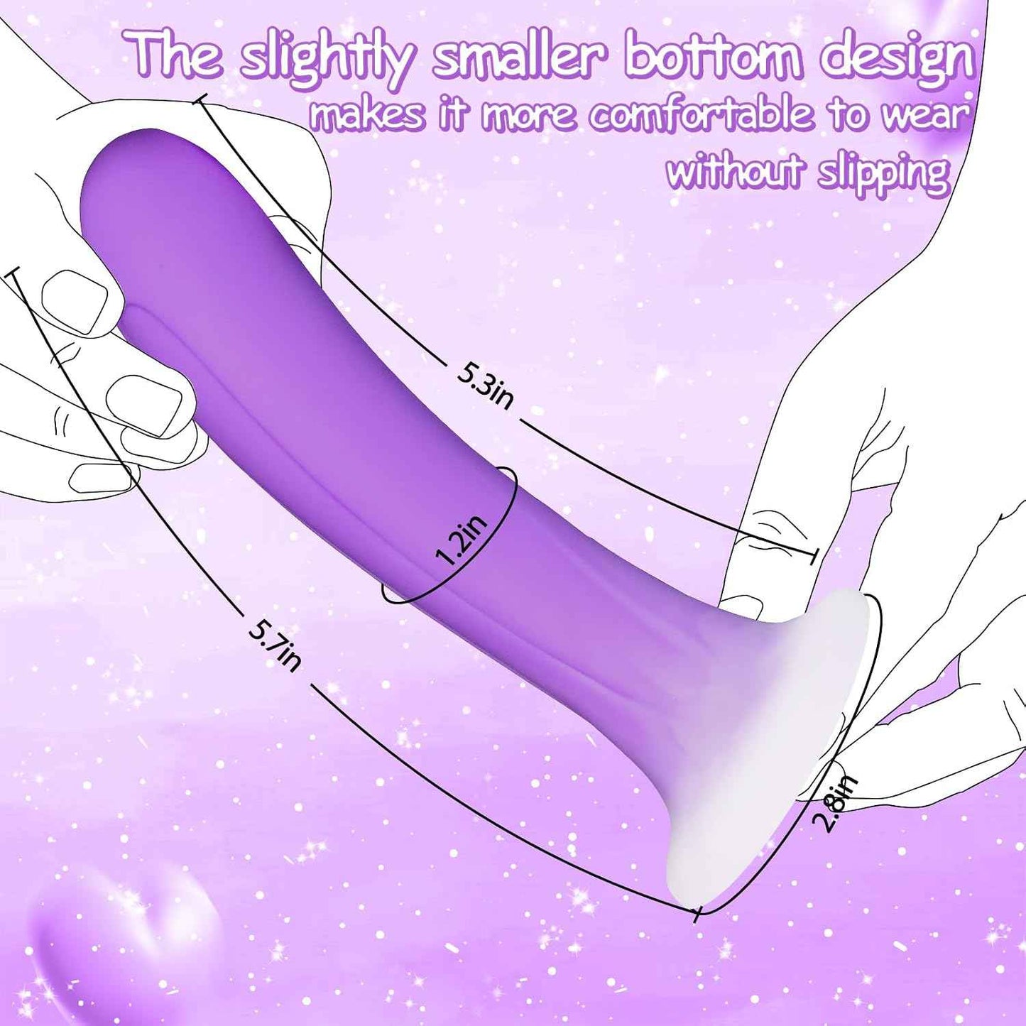 Beginner Anal Plug Anal Sex Toys,Soft Liquid Silicone Anal Dildo Trainer for Comfortable Long-Term Wear,Comfortable Curved ergonomics with Flared Suction Cup Base,Women Men Adult Sex Toys (Purple)