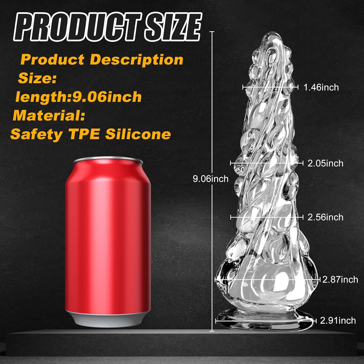 DISREQUIL Octopus Fantasy Dildo 9.06in Suction Cup Clear