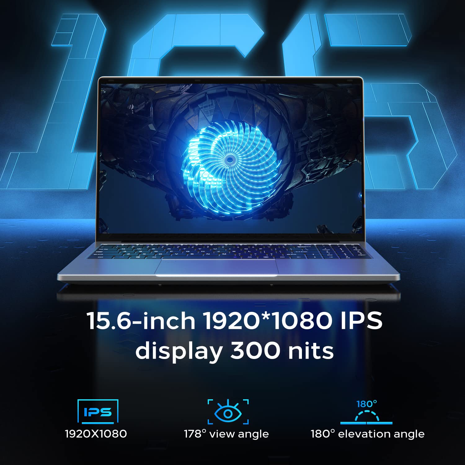 OTVOC Laptop Windows 11, 16GB RAM, NvMe SSD, 4TB Expansion, FHD IPS, 2.0MP, 2.4G+5G WiFi, Bluetooth 5.0, Type-C, HDMI