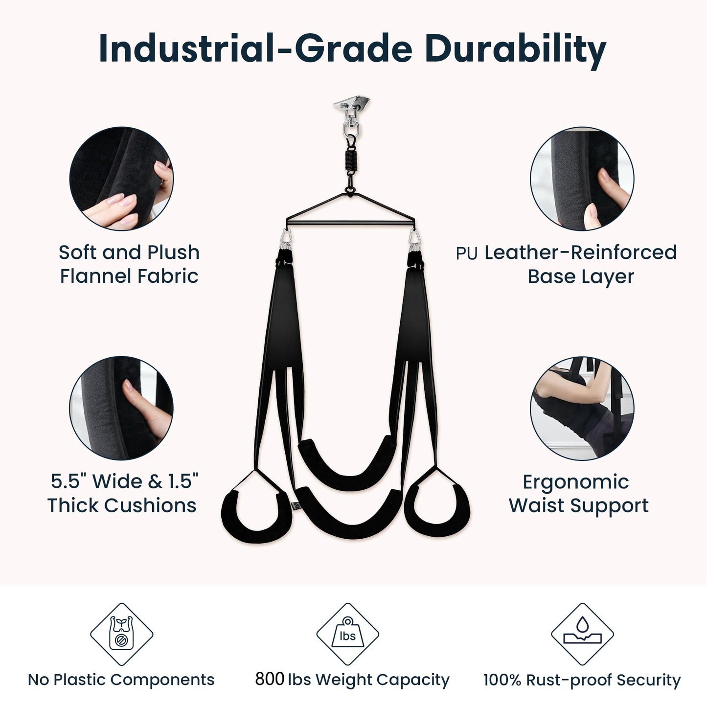 BELSIANG Adult Sex Swing,360 Degree Spinning Ceiling Indoor Swing, Sex Swivel Sling Set with Premium Paint Stand and Widened Thick Comfortable Toys for Couples(Ultimate Enhanced)