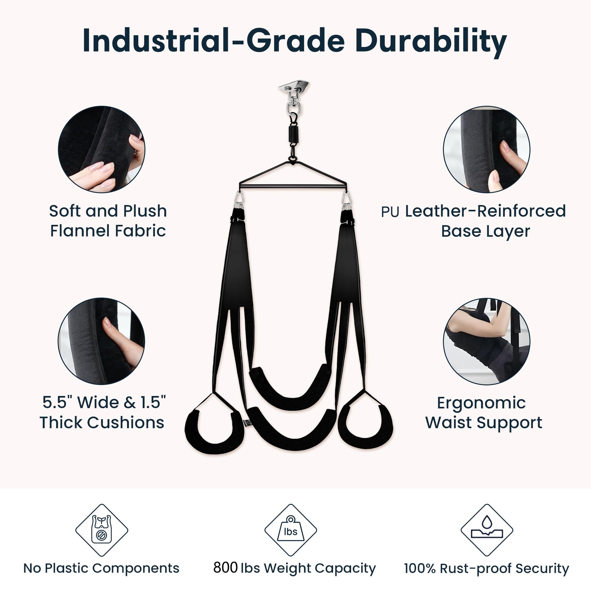 BELSIANG Adult Sex Swing,360 Degree Spinning Ceiling Indoor Swing, Sex Swivel Sling Set with Premium Paint Stand and Widened Thick Comfortable Toys for Couples(Ultimate Enhanced)