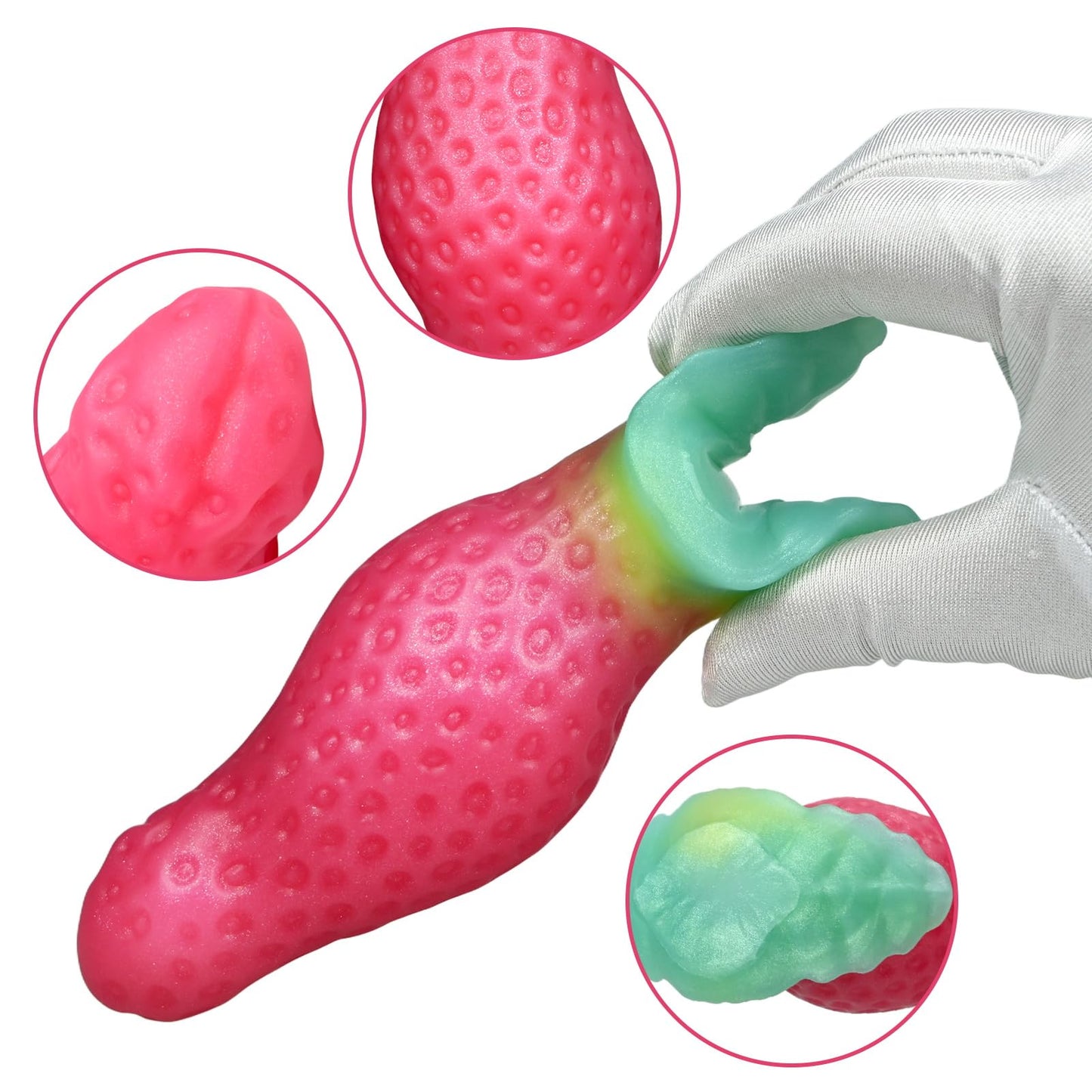 Soft Strawberry Butt Plug Anal Stretcher Prostate Massager Liquid Silicone Realistic Dildo G-spot Stimulation Anal Sex Toys for Advanced Men Women Couple Romi