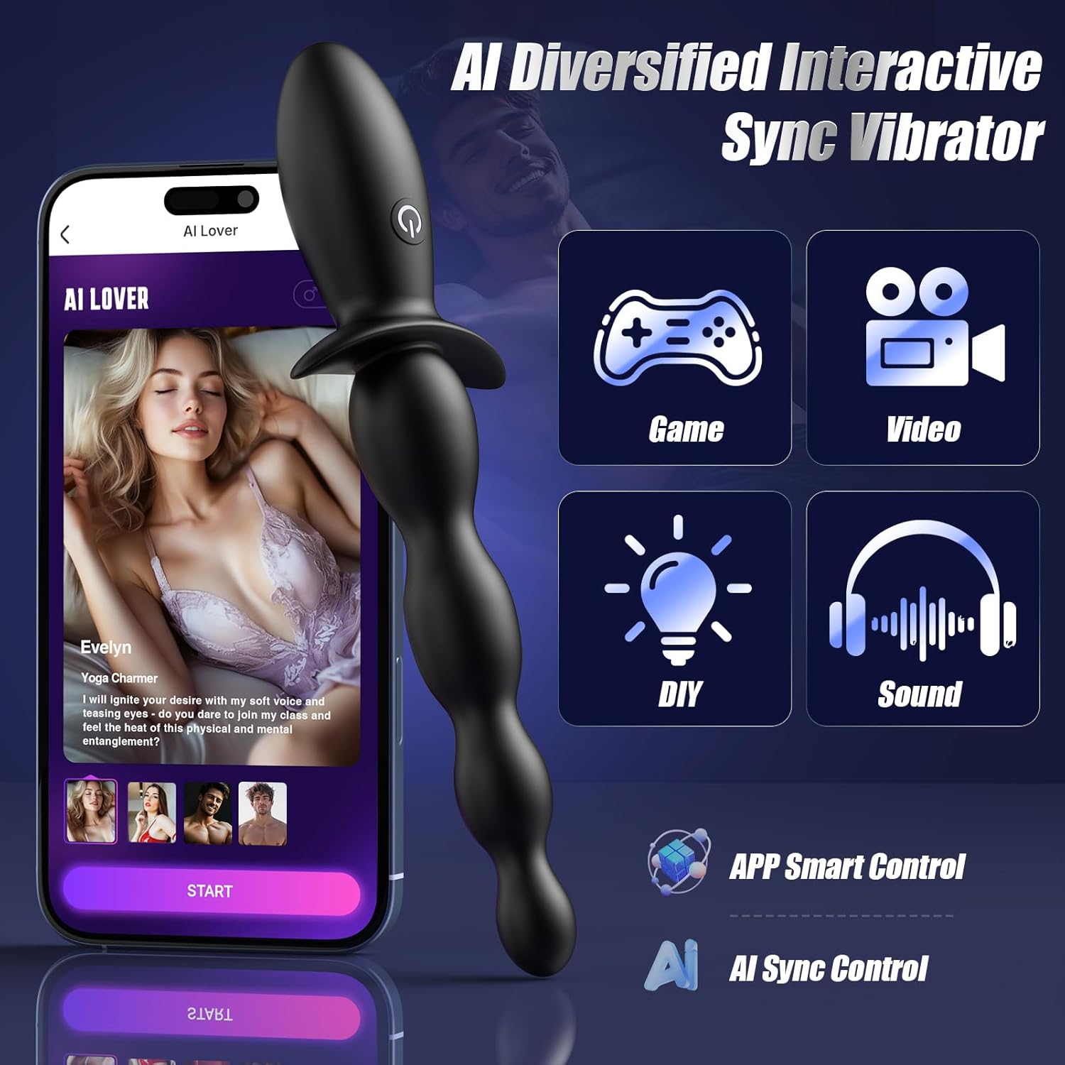 Anal Beads Prostate Massager - BEISAR Anal Vibrator Beginner-Friendly 10 Vibrating Butt Plug with APP Control, Flexible Soft Silicone Anal Toys Male Sex Toys for Men Women Couples Waterproof