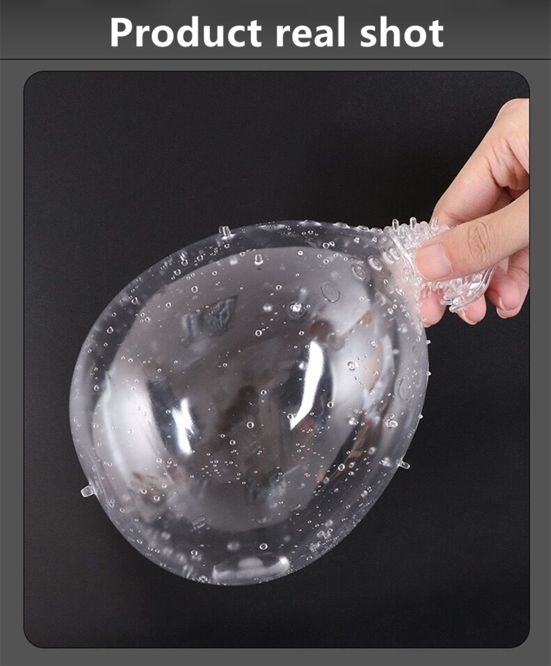 Threaded mace Condom Male Condom Adult Lock fine Ring Extended Sleeve Crystal Sleeve Color: Clear 4pcs