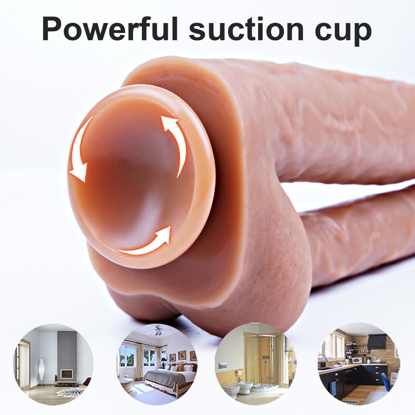 10.2 Inch Huge Double End Dildo, Vaginal Anal Large Double Head Thick Realistic Dildo
