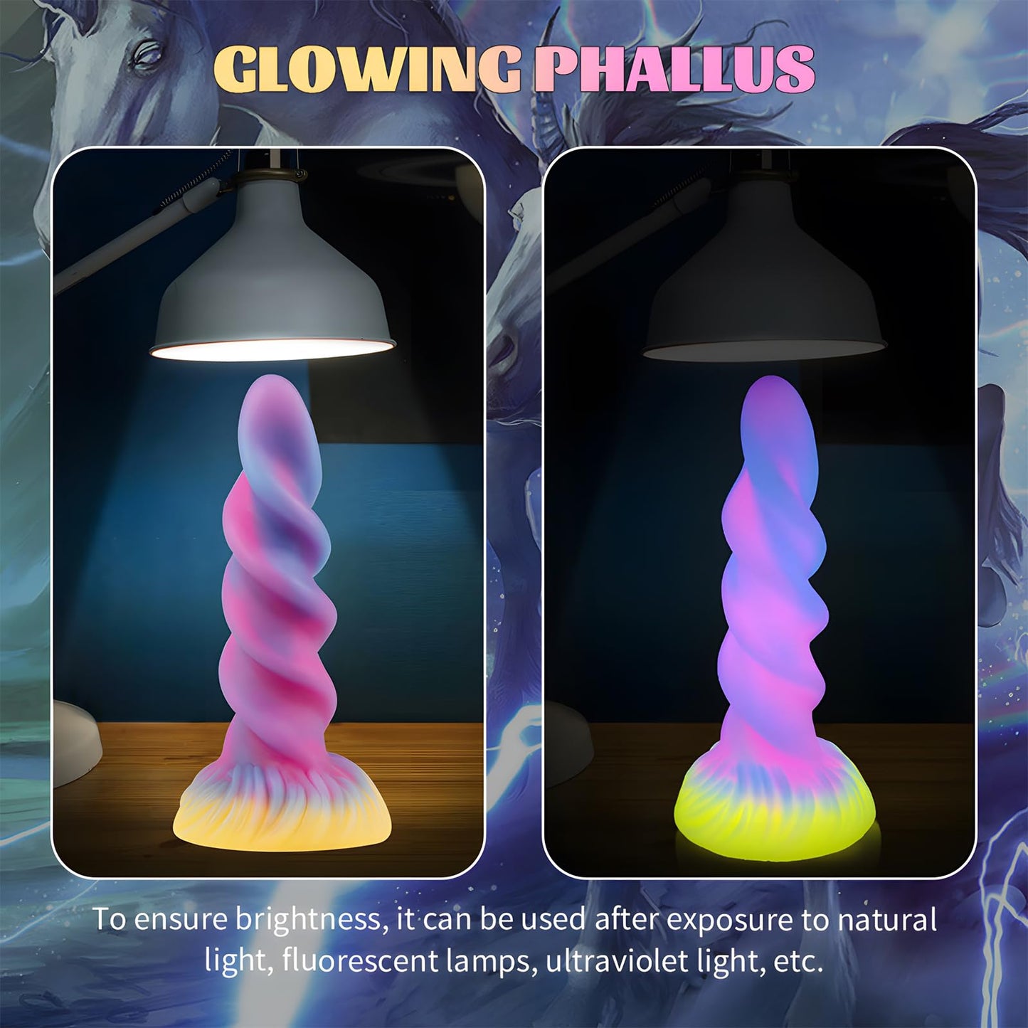 8.3" Realistic Dildo Dragon Monster Alien Glow in Dark Dildo for G-Spot/P-Spot Creature Cocks Anal Dilator Stimulation | Adult Sex Toys Wedding Gift for Women Men (8.3IN)