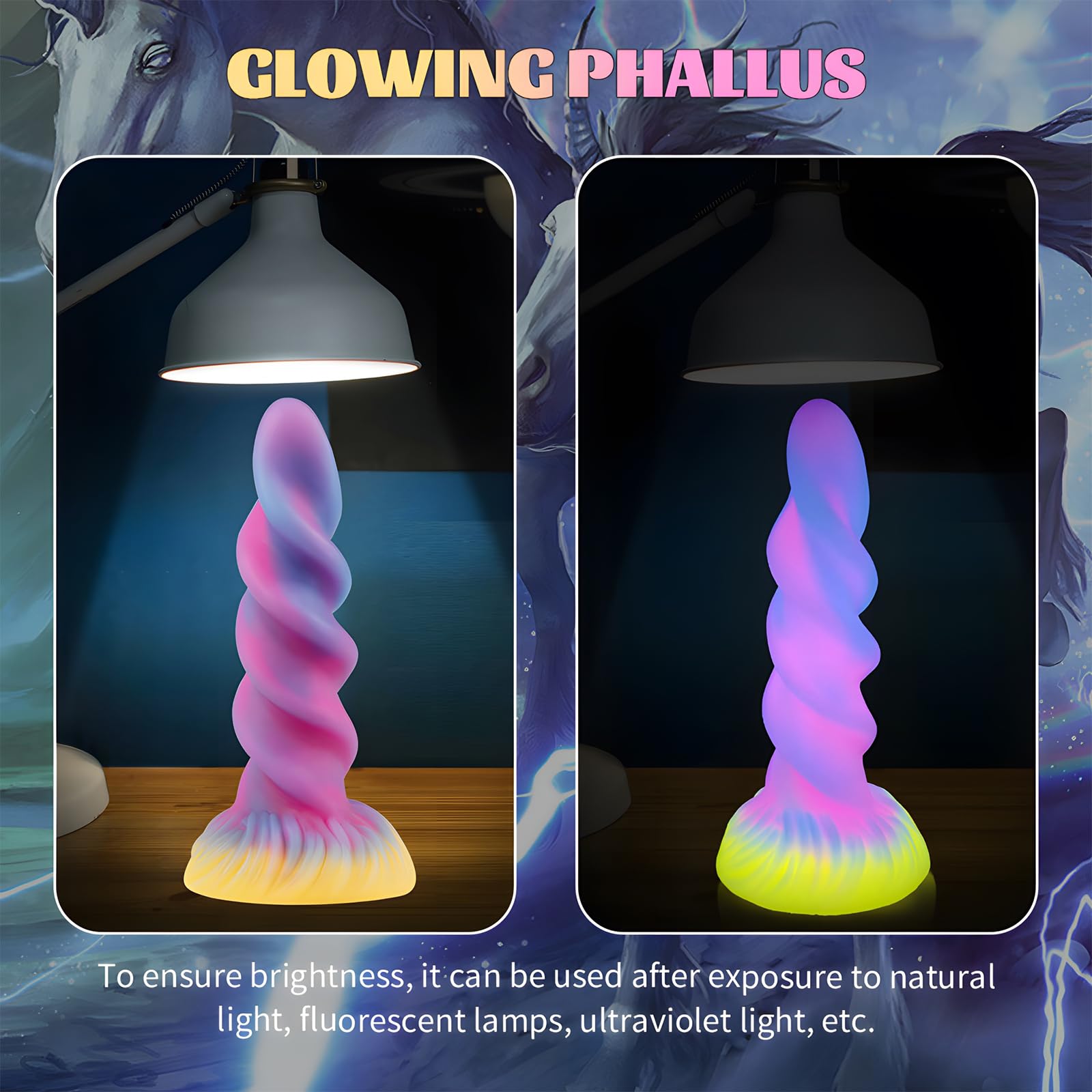 8.3" Realistic Dildo Dragon Monster Alien Glow in Dark Dildo for G-Spot/P-Spot Creature Cocks Anal Dilator Stimulation | Adult Sex Toys Wedding Gift for Women Men (8.3IN)