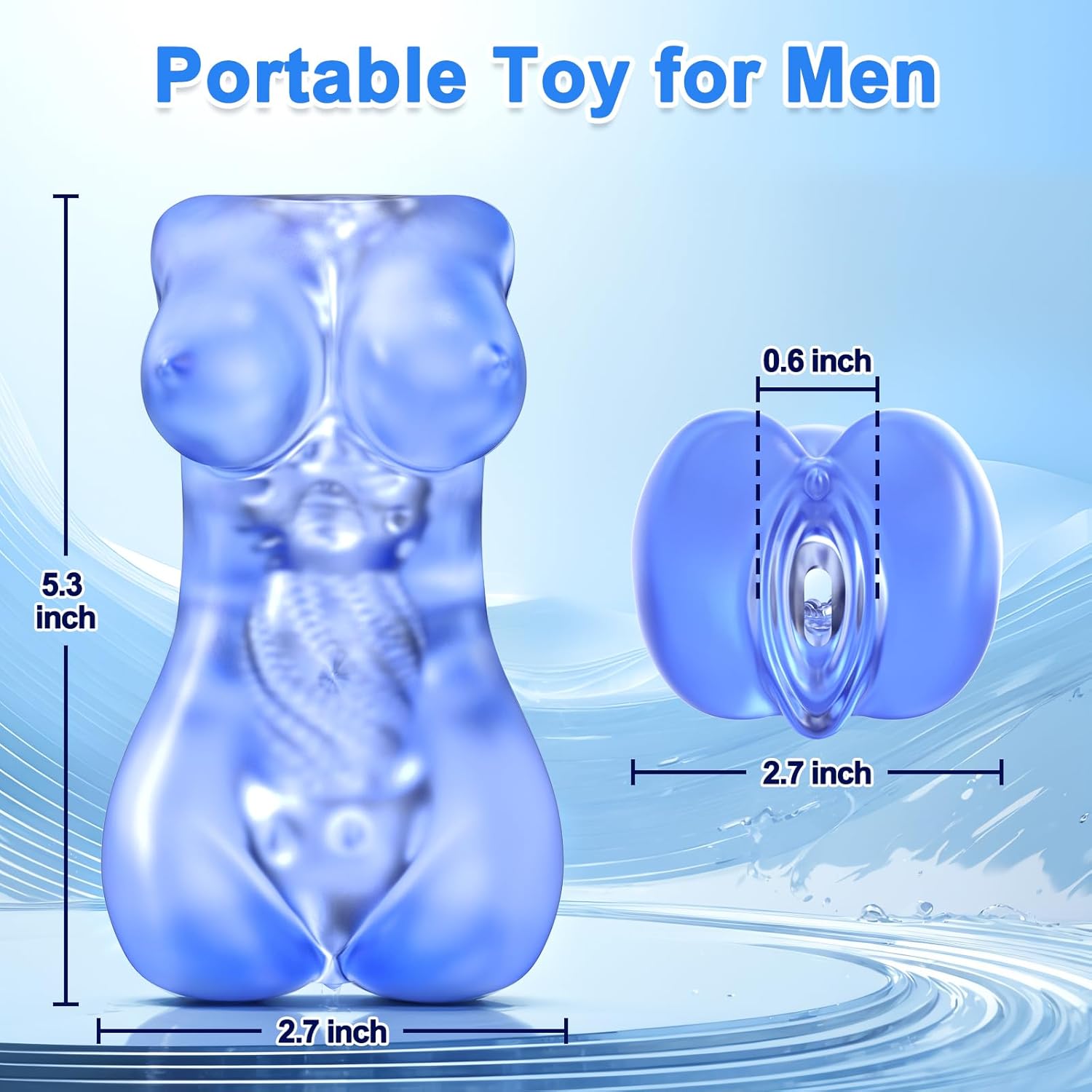Manual Male Masturbators with Realistic Breasts and Nipples, Transparent Sex Doll Soft Sucking Extrusion Penis Sleeve Blowjob, 3D Realistic Texture Spiral Tunnel Stroker