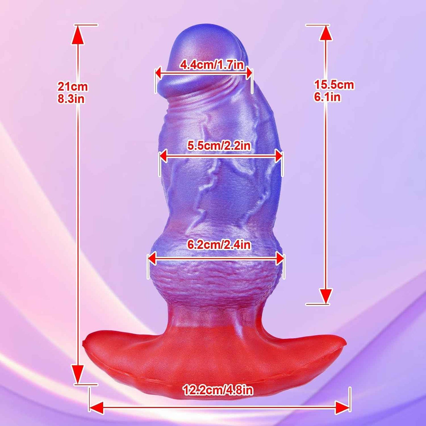 2.3" Diameter Realistic Knotted DildoThick Anal Plug, 8.3" Realistic Silicone Wearable Fantasy Monster Dildo Butt Anal Plug, Large XL Alien Anal Training Expander, Advanced Adult Sex Toy for Men Women