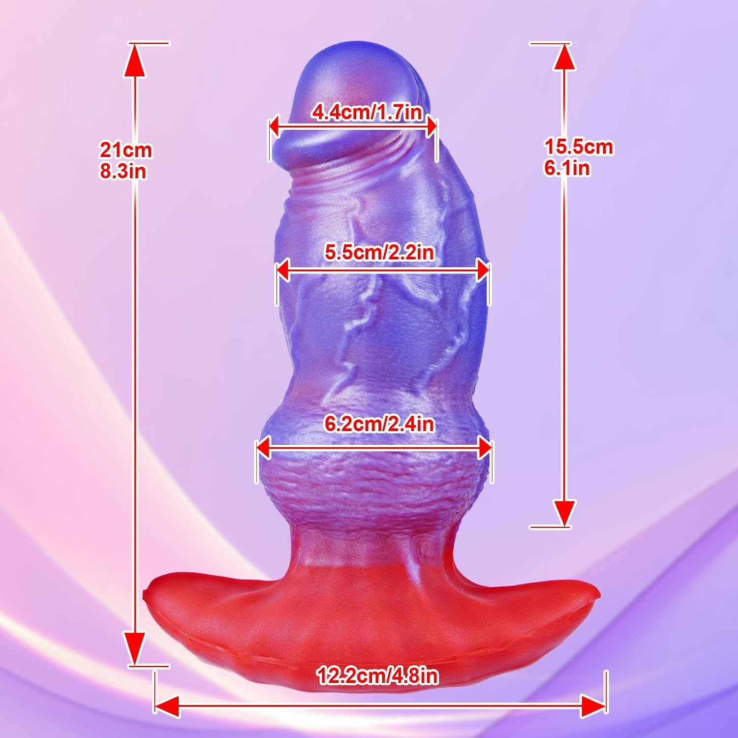 2.3" Diameter Realistic Knotted DildoThick Anal Plug, 8.3" Realistic Silicone Wearable Fantasy Monster Dildo Butt Anal Plug, Large XL Alien Anal Training Expander, Advanced Adult Sex Toy for Men Women