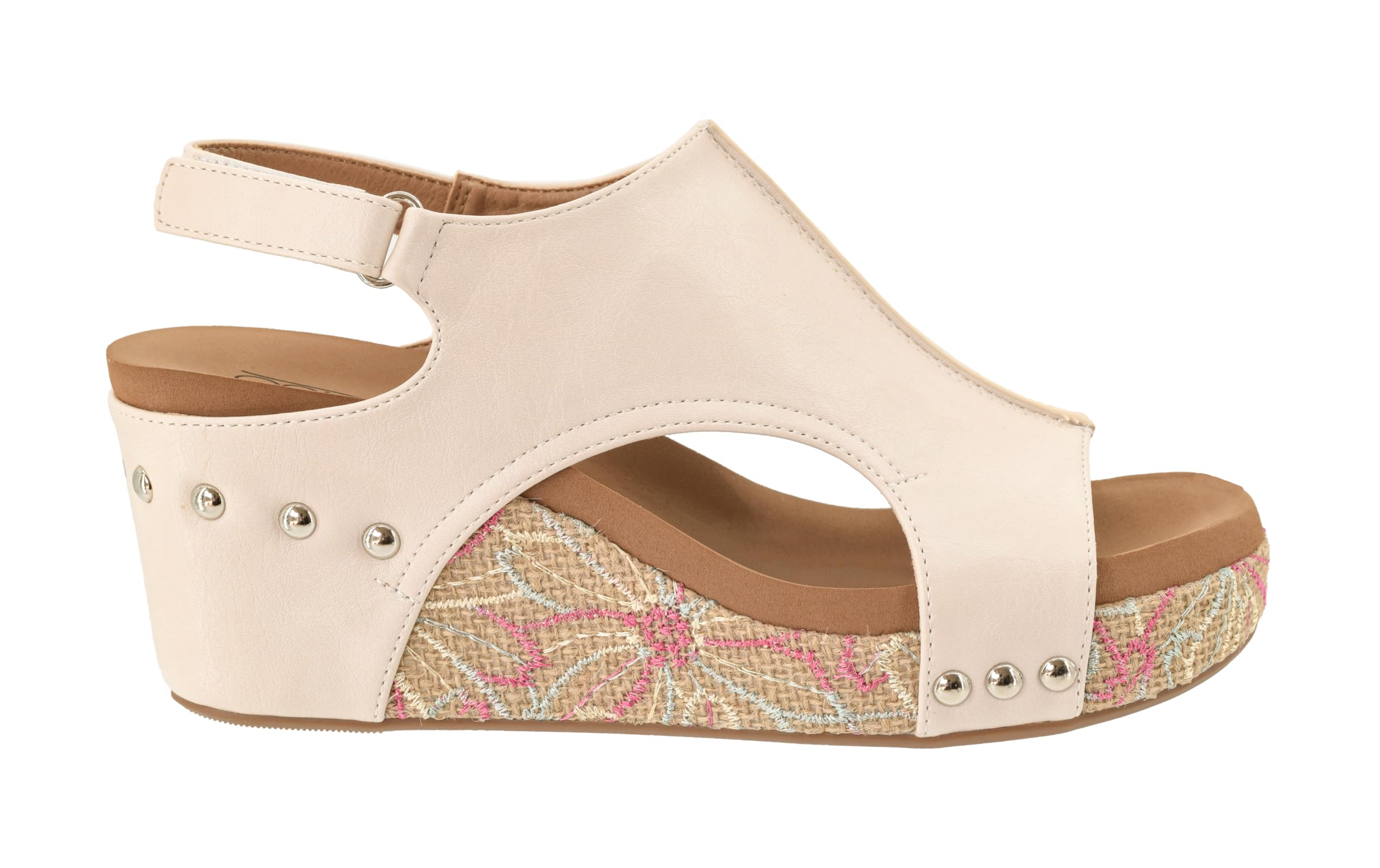 Corkys Footwear Womens Carley Wedges, Featuring Corkys EVA Foam Cushioned Insoles, A 2.5 Inch Heel, Lightweight For All Day Wear, And Hook And Loop Closure