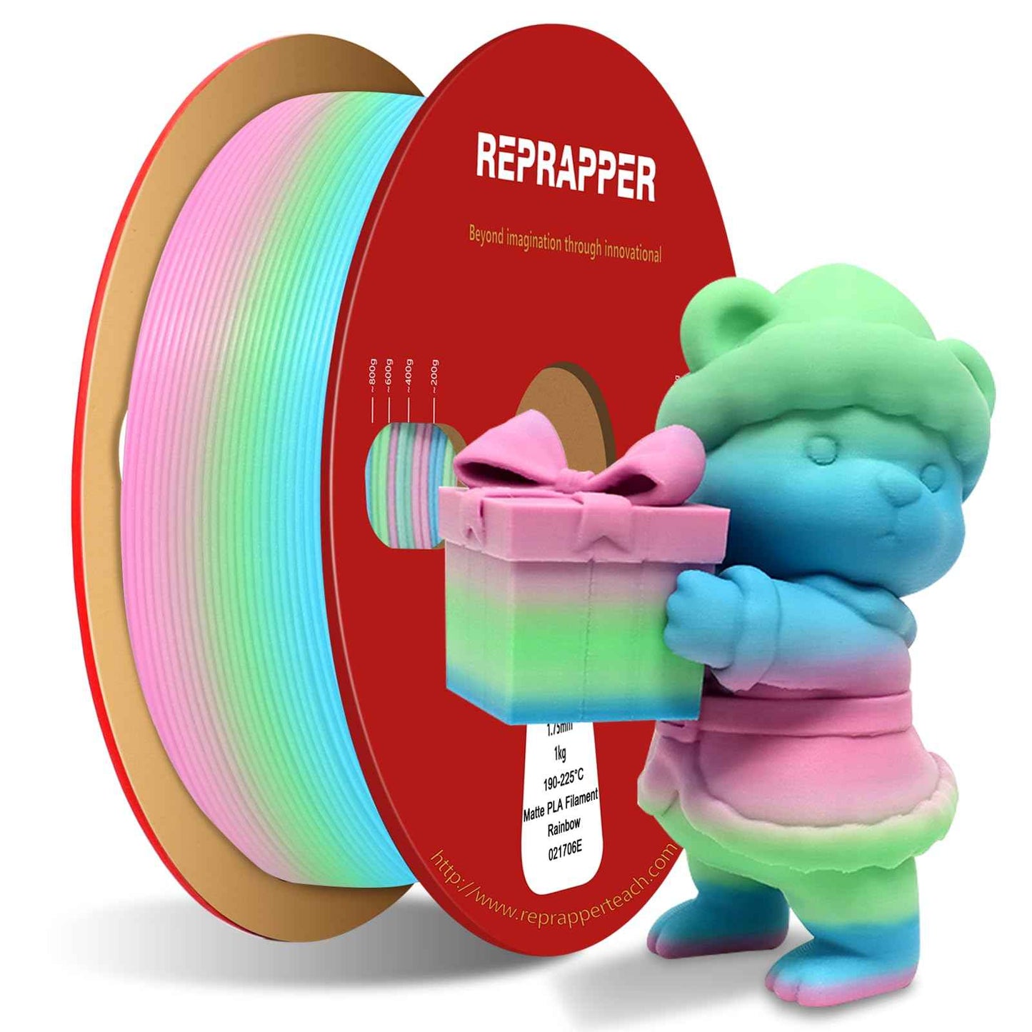RepRapper PLA Filament Glow Dual PLA Filament 1KG for FDM 3D Printer