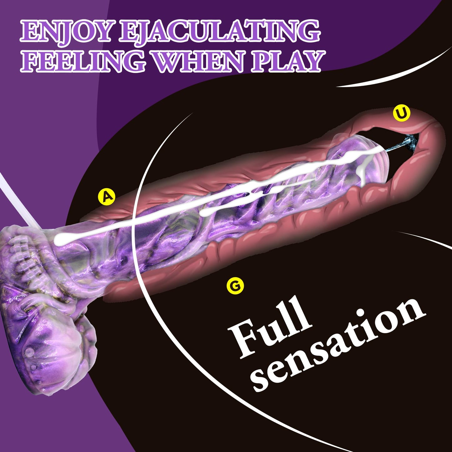 Squirting Dildo Horse Penis for Women, 12inch Big Ejaculating Cock Soft Silicone Suction Cup Monster Cumming Penis Anal Dildo for Solo Play and Couples Sex Game