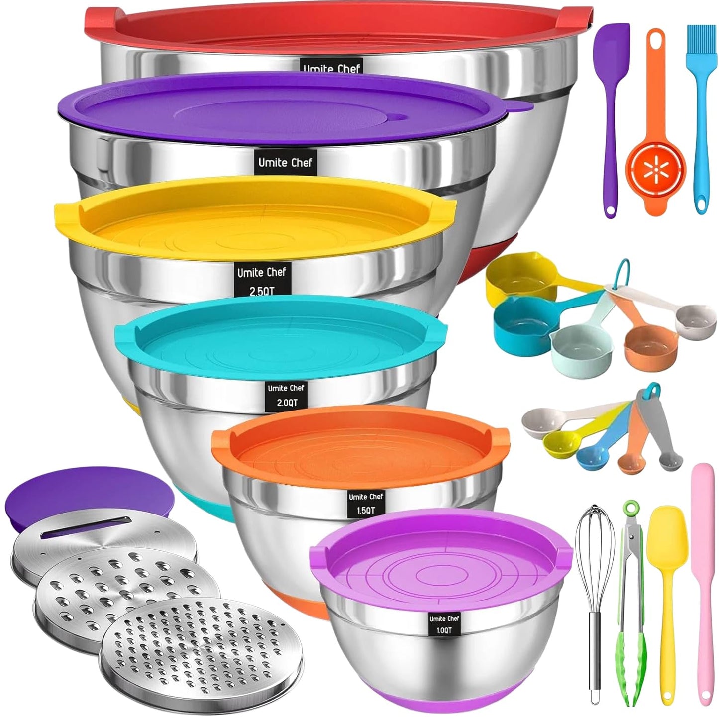 Umite Chef Mixing Bowls with Airtight Lids