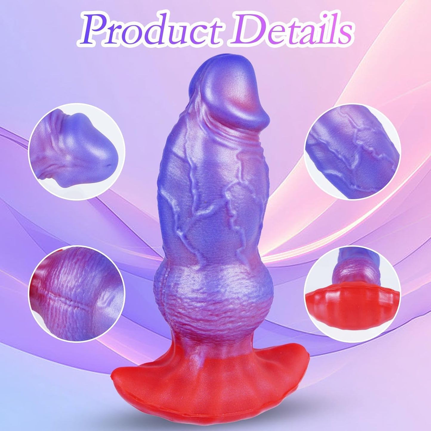 2.3" Diameter Realistic Knotted DildoThick Anal Plug, 8.3" Realistic Silicone Wearable Fantasy Monster Dildo Butt Anal Plug, Large XL Alien Anal Training Expander, Advanced Adult Sex Toy for Men Women