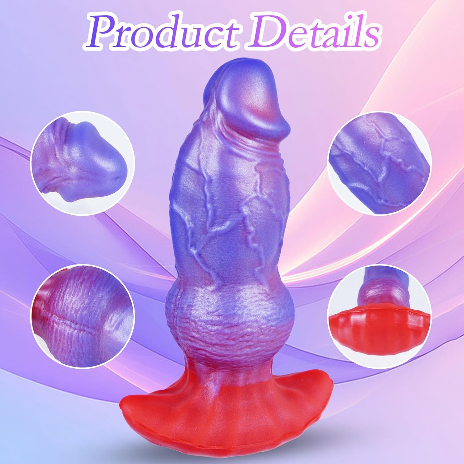 2.3" Diameter Realistic Knotted DildoThick Anal Plug, 8.3" Realistic Silicone Wearable Fantasy Monster Dildo Butt Anal Plug, Large XL Alien Anal Training Expander, Advanced Adult Sex Toy for Men Women