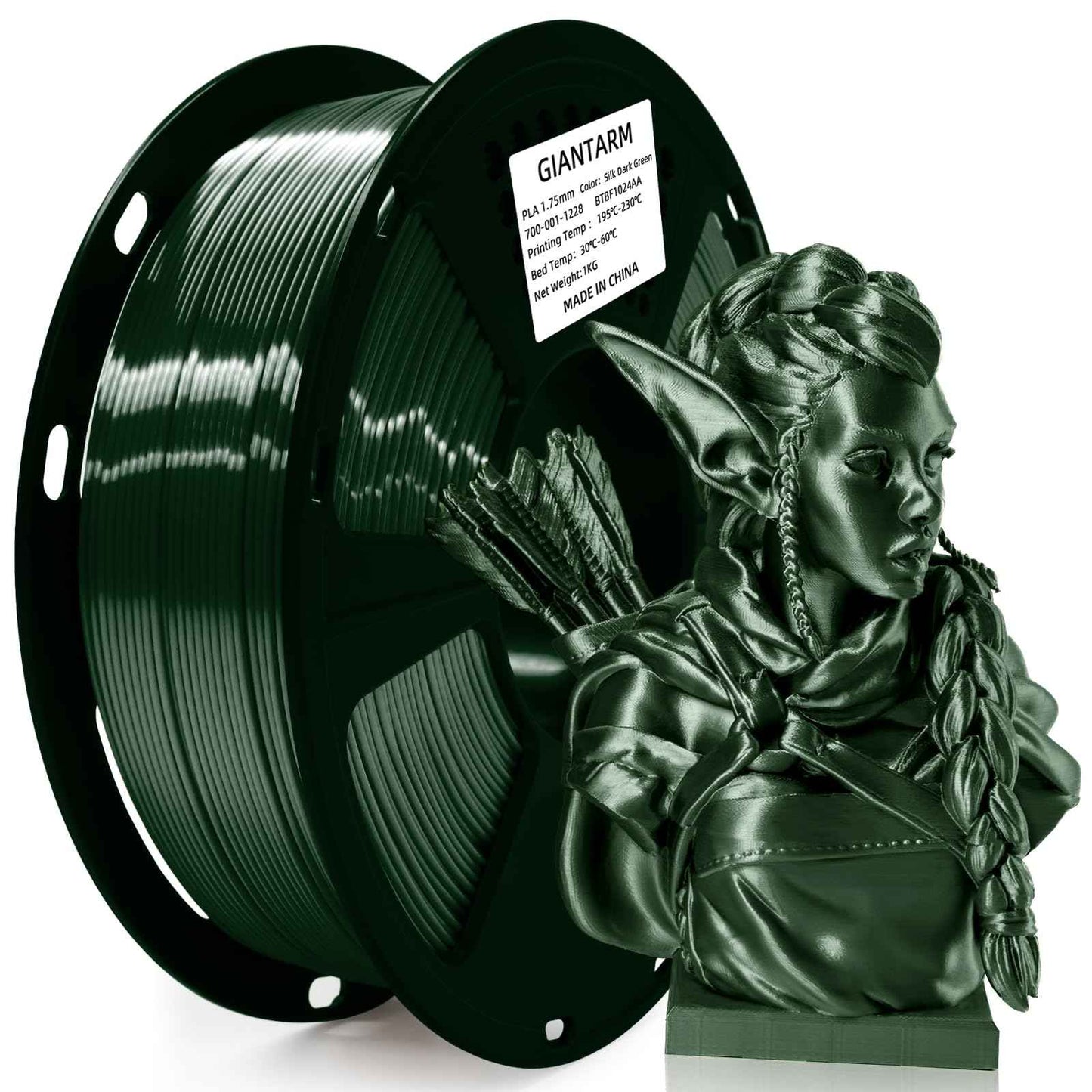 GIANTARM 3D Printer PLA Filament, Glitter Blue Filament, 1.75mm Dimensional Accuracy +/-0.03mm, 1080 Feet per Roll, Vacuum Packaging, for Most 3D FDM Printer