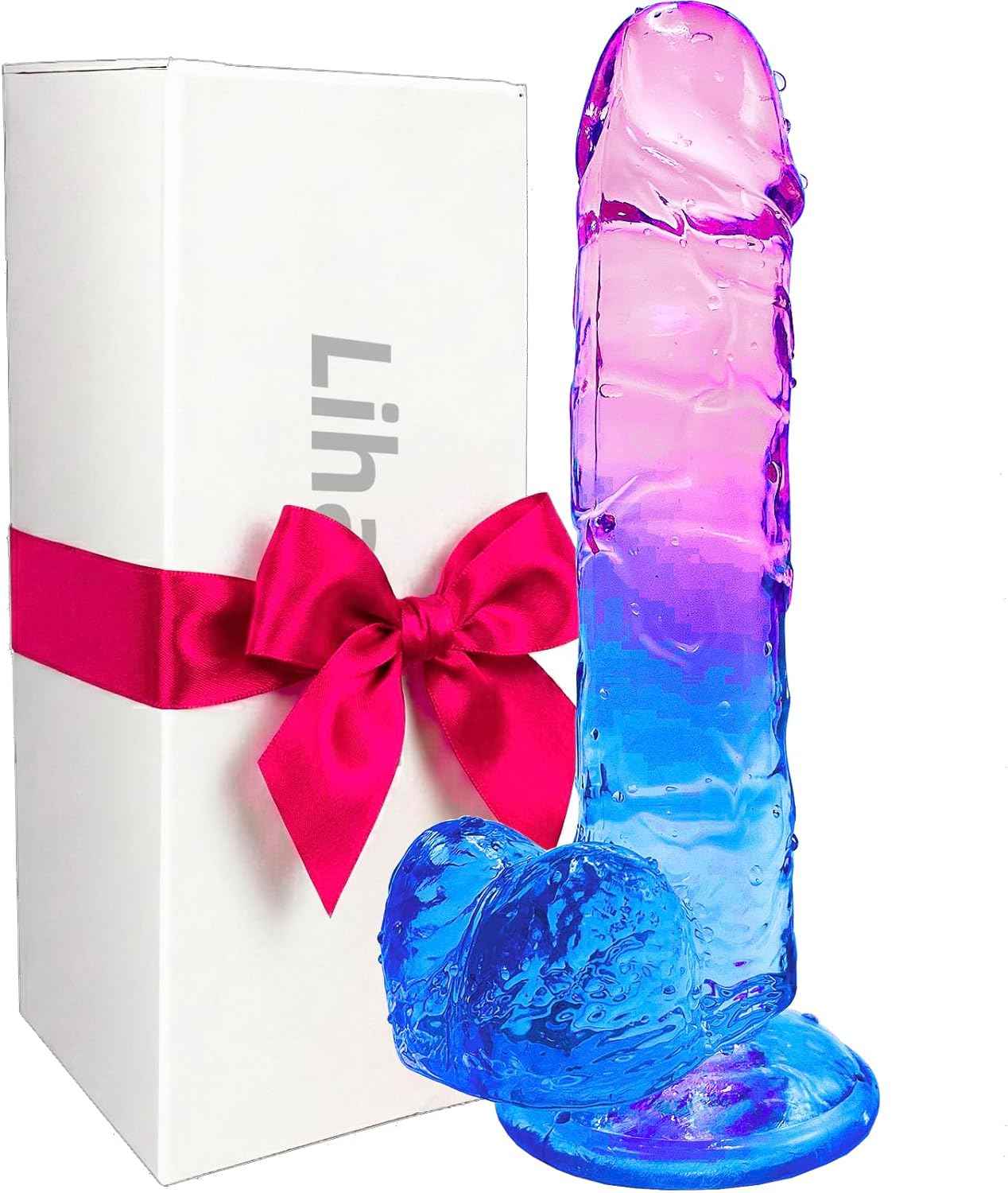 Lihanvil Realistic Silicone Dildo Dual Density Suction Cup 7.8 in