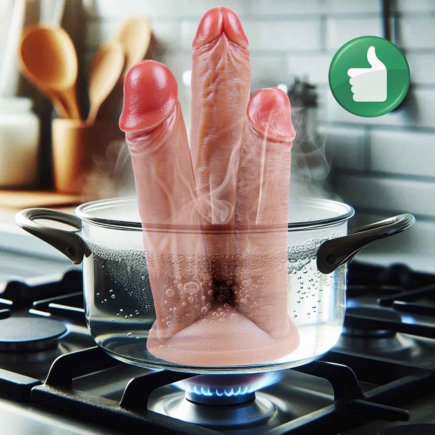 Realistic Double-Headed Big Dildo(6.7''/7.7''/8.7''),Thick Silicone Dual Side Dildo with Suction Cup,XL Realistic Wide Penis, Anal, Vaginal,and G-Spot Large Double-Ended Penis for Female Male