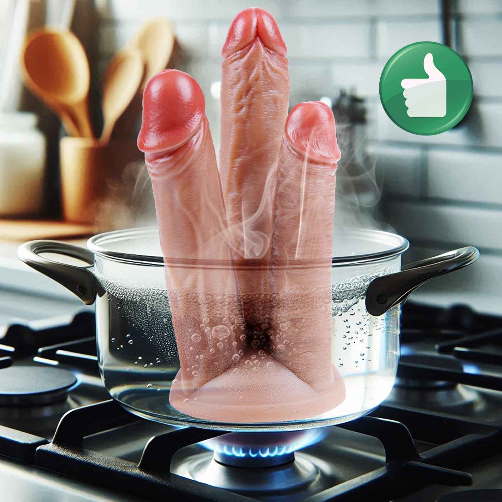 Realistic Double-Headed Big Dildo(6.7''/7.7''/8.7''),Thick Silicone Dual Side Dildo with Suction Cup,XL Realistic Wide Penis, Anal, Vaginal,and G-Spot Large Double-Ended Penis for Female Male