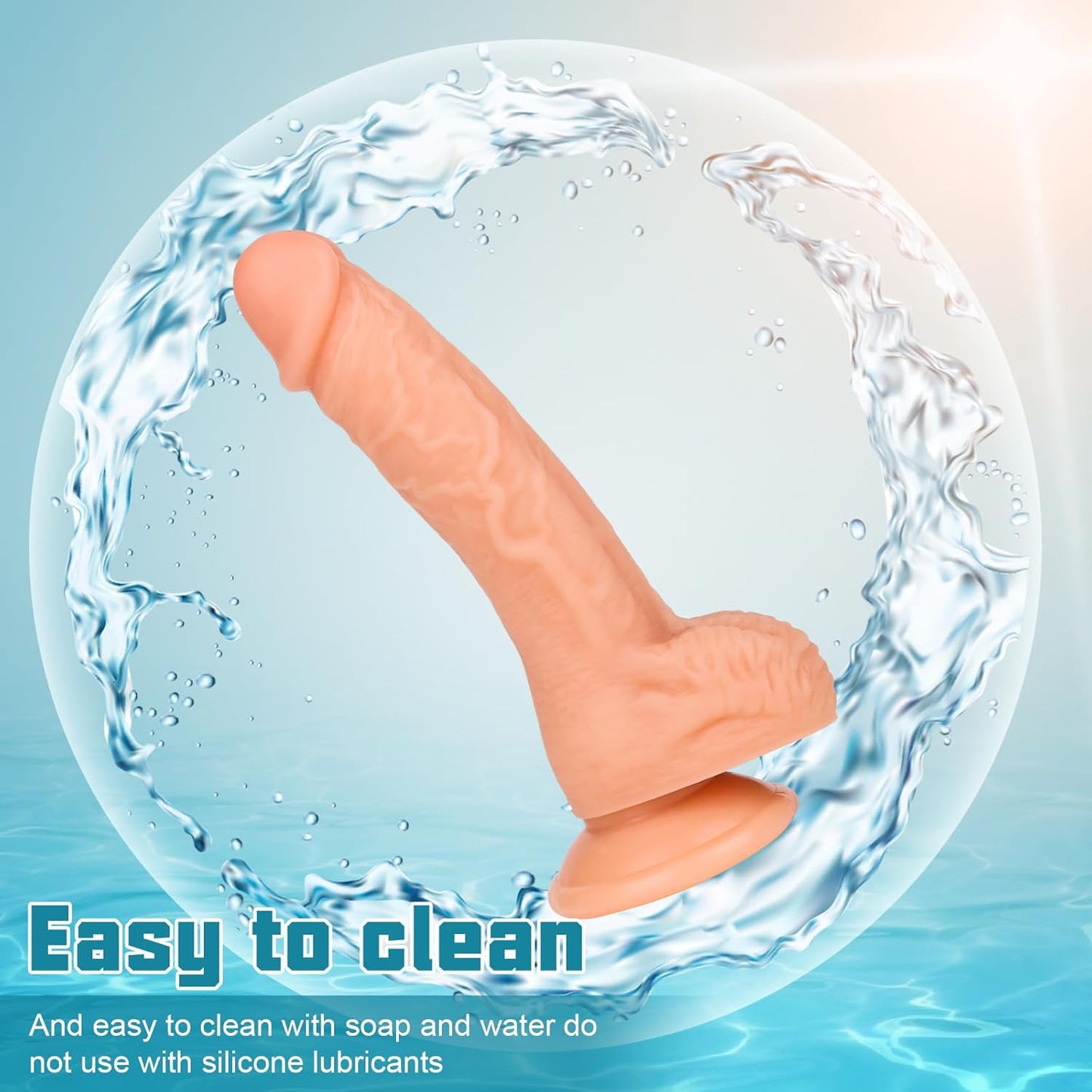 Vikkiy Realistic Silicone Dildo 7.3in With Suction Cup