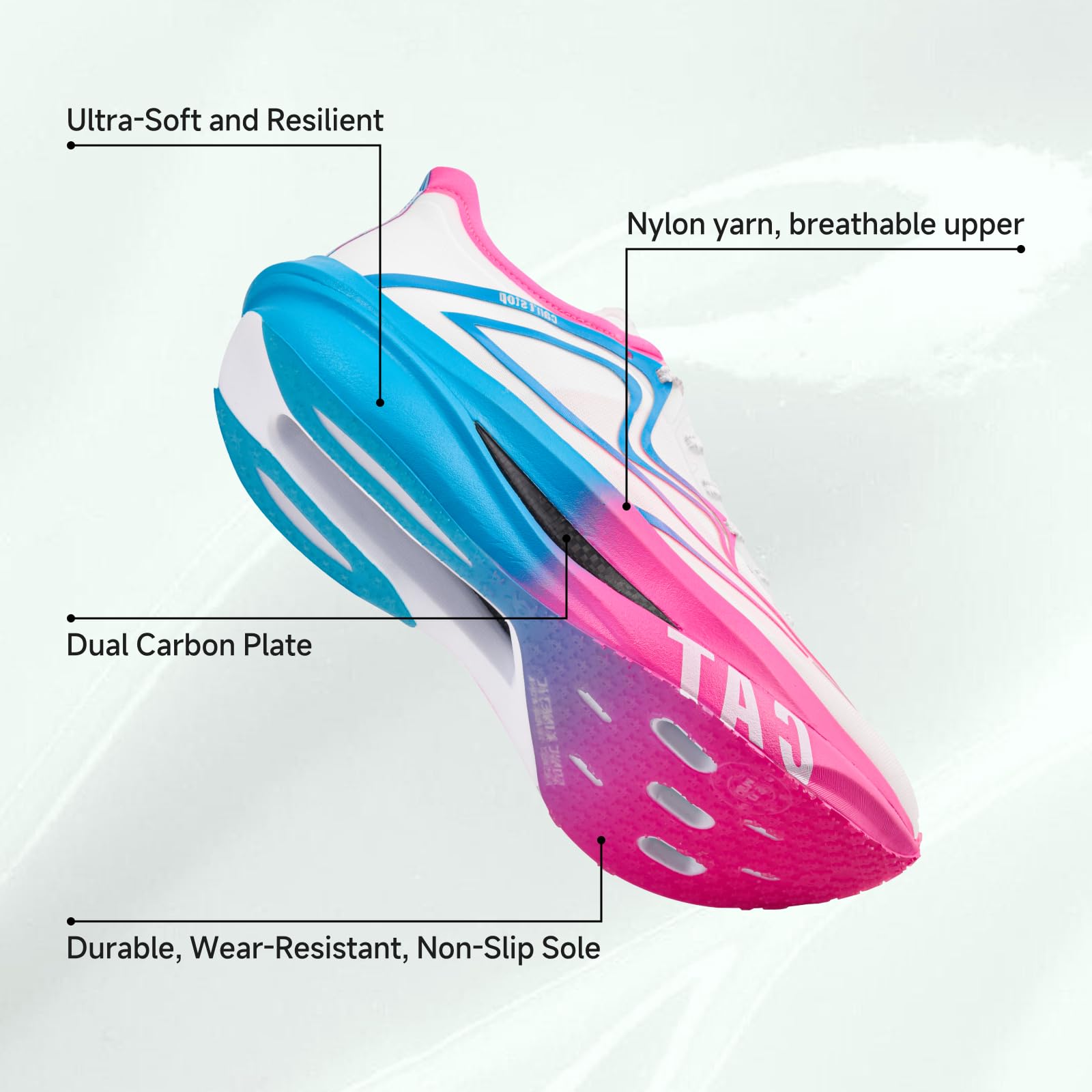 Sonic Cat Women's Marathon Running Shoes Dual Carbon Plates & Dual Midsole Fashion Workout Shoes