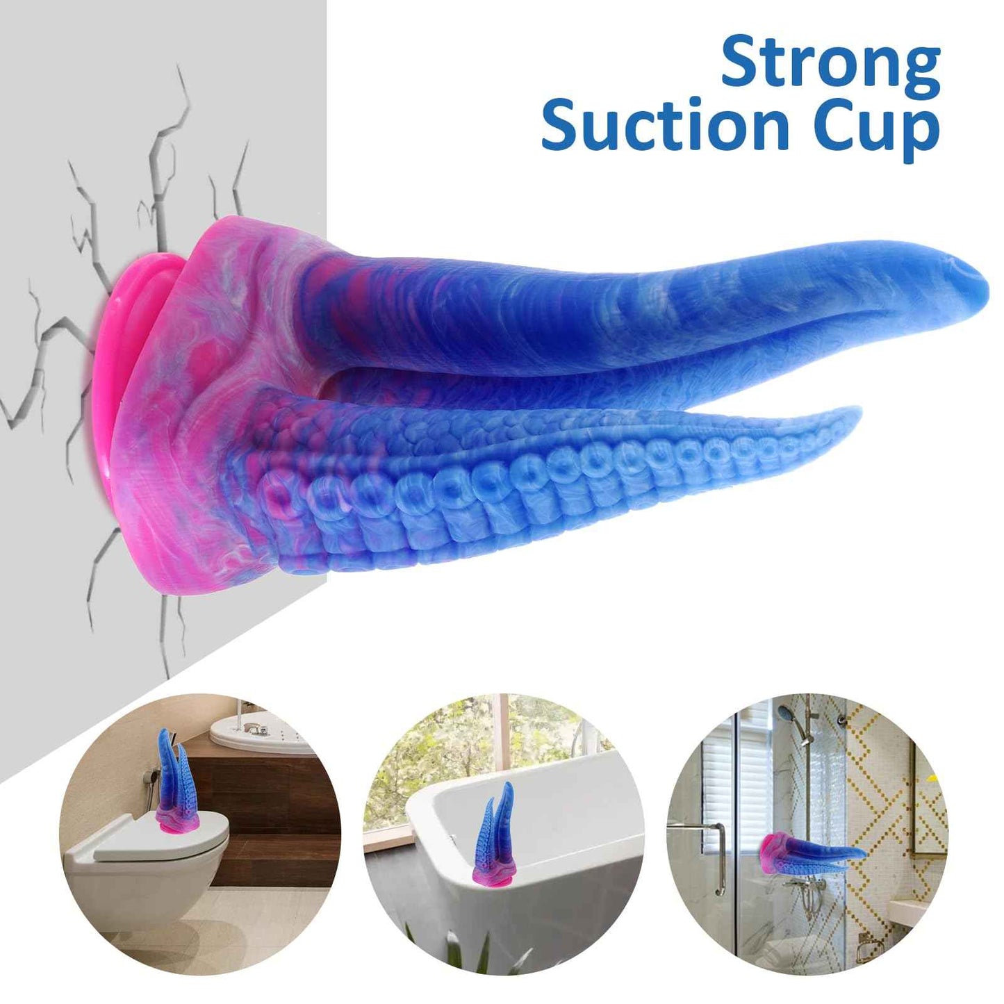 Shkanla Monster Double-Ended Dildo, 10.8 inch Huge Tentacle Realistic Dildo Silicone Big Anal Dildo with Strong Suction Cup, Tongue G-spot Dildo Lifelike Fake Penis Adult Sex Toys for Women