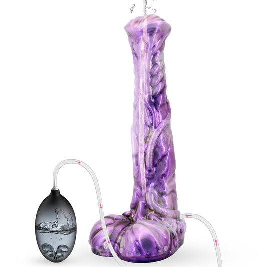 Squirting Dildo Horse Penis for Women, 12inch Big Ejaculating Cock Soft Silicone Suction Cup Monster Cumming Penis Anal Dildo for Solo Play and Couples Sex Game