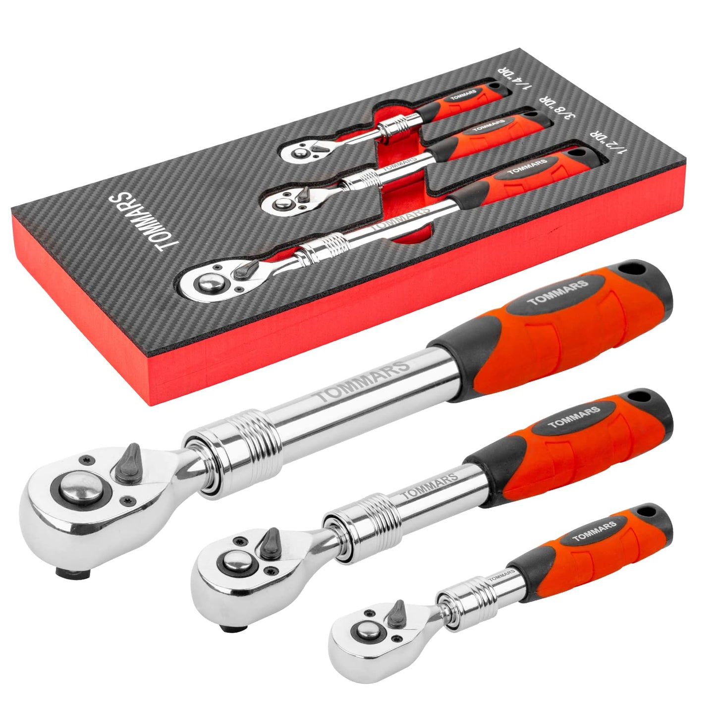 TOMMARS Ratchet Wrench Set Stubby Ratchet