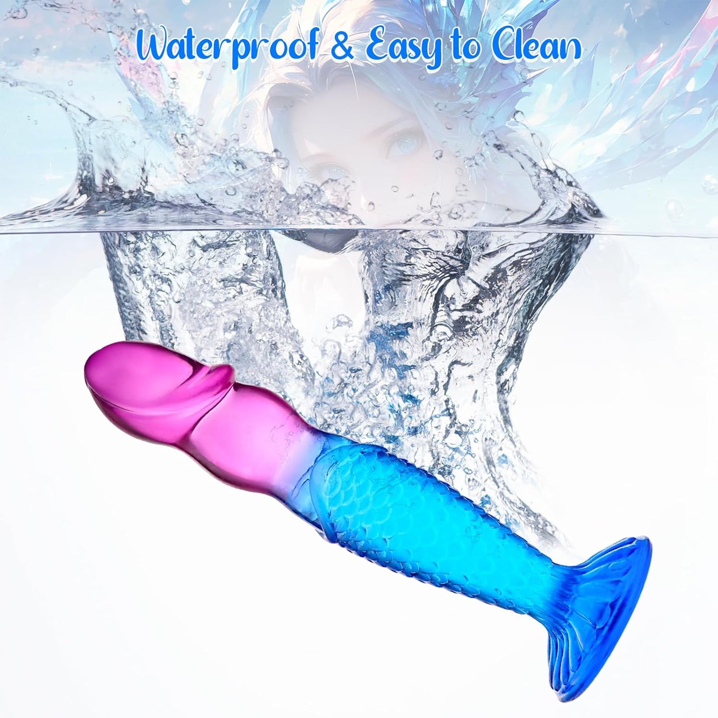 ZUTIN 9in Realistic Fantasy Dragon Scale Suction Dildo Clear
