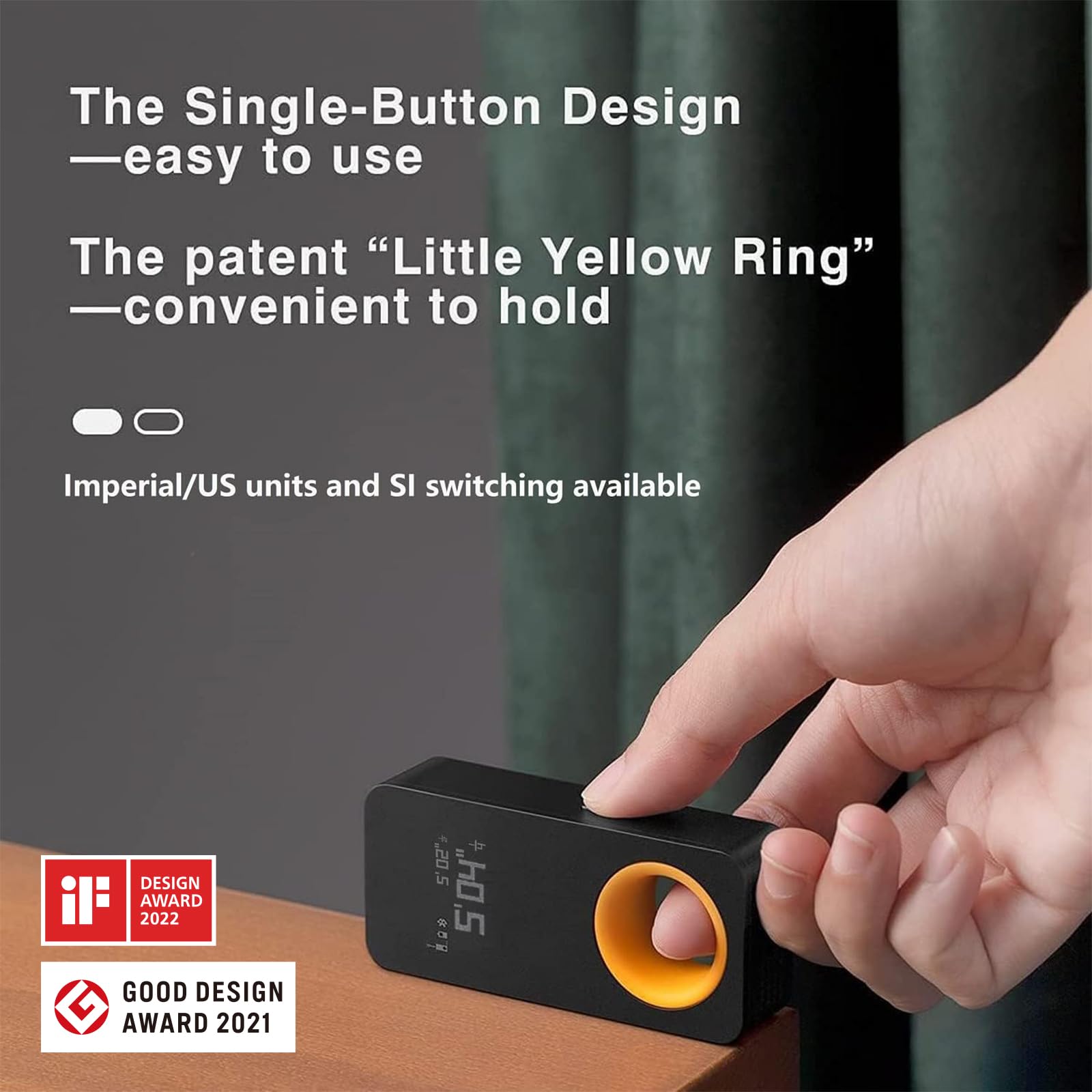 HOTO Laser Measuring Tool, Fathers Day Dad Gifts, Pocket-Size 98Ft Laser Tape Measure ±2mm Accuracy, USB-C Rechargeable, OLED Display, Ft/M/in Unit, Real-Time Data Sync, Cool Gadgets Gifts for Men